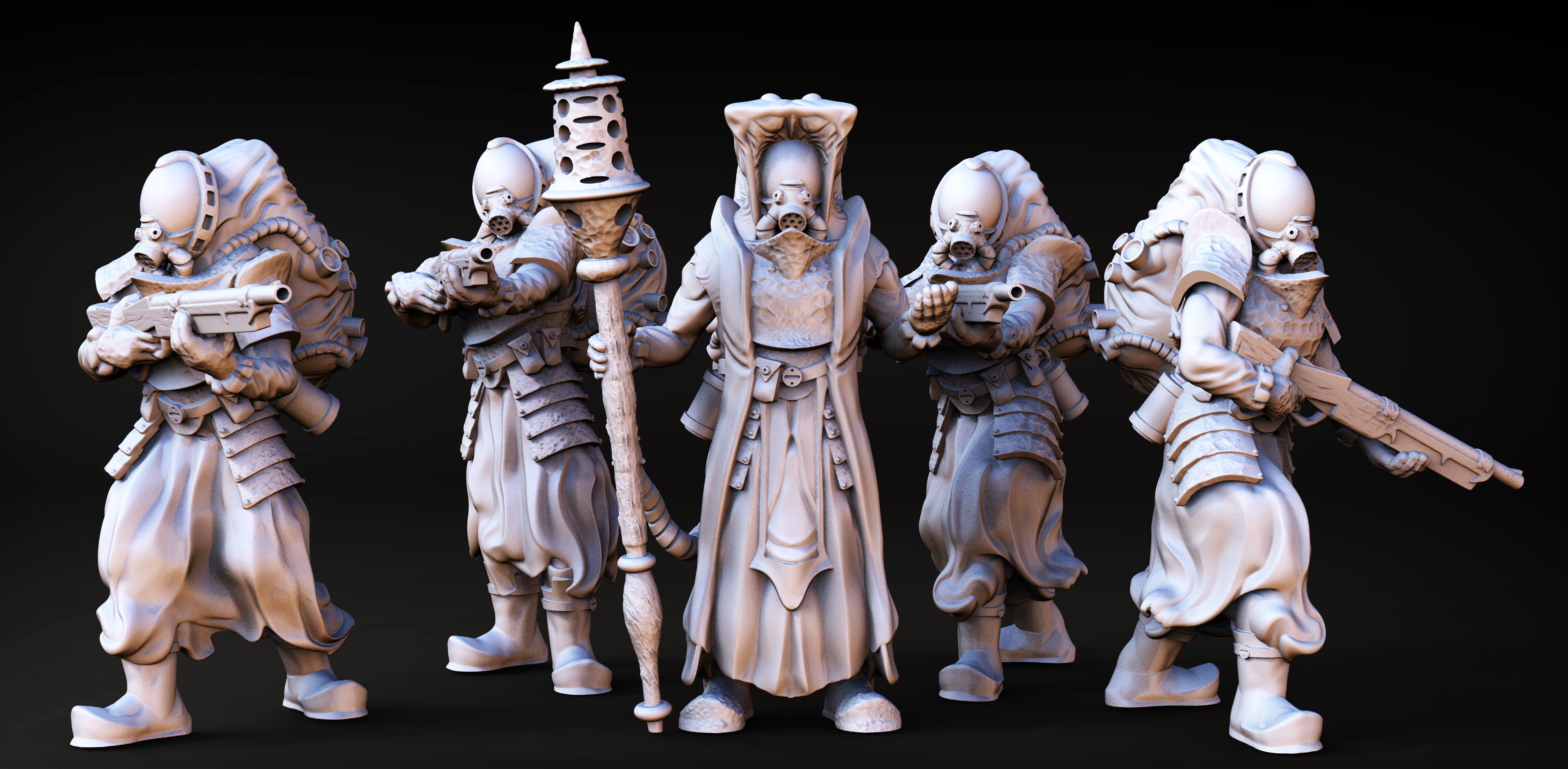 Heretic Troopers by VeloriaMiniatures, is a proxy for Heretic Trooper, in Heretic Legion.