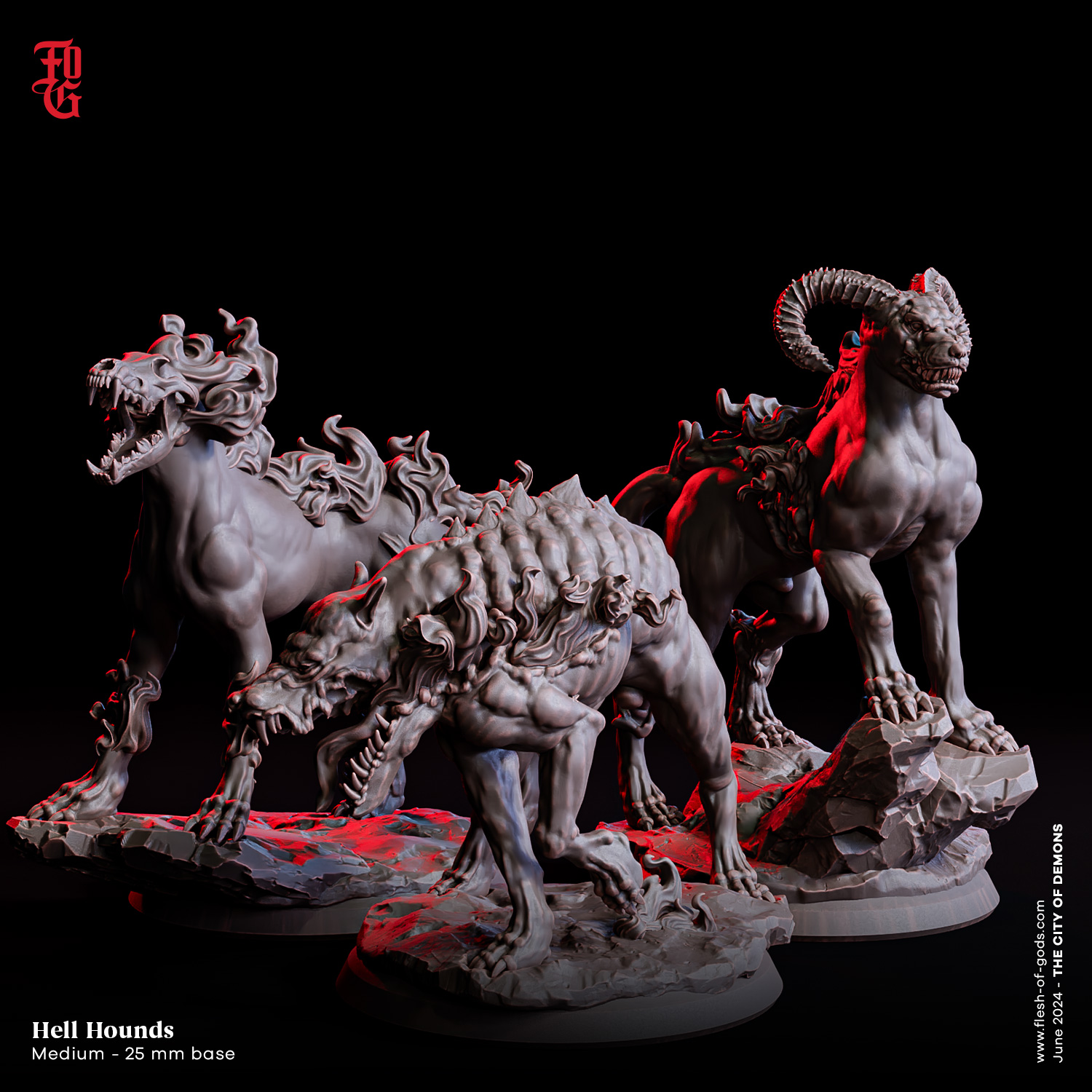 Hell Hounds by fleshofgods, is a proxy for Trench Dog (hell Hound), in Court of the Seven Headed Serpent, Cult of the Black Grail.