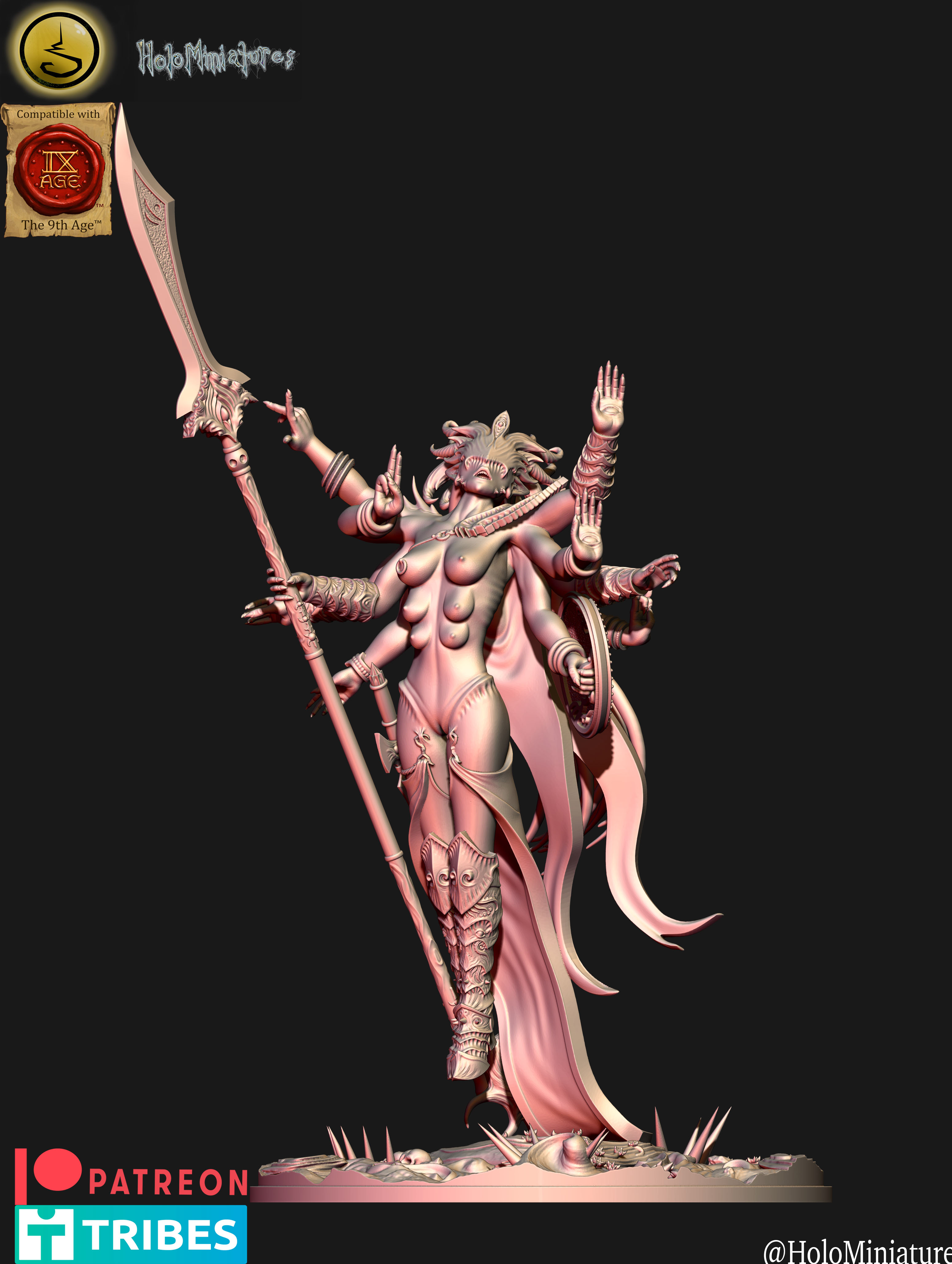 Daemons of Lust Greater Daemon by HoloMiniatures, is a proxy for Sorcerer, in Court of the Seven Headed Serpent.