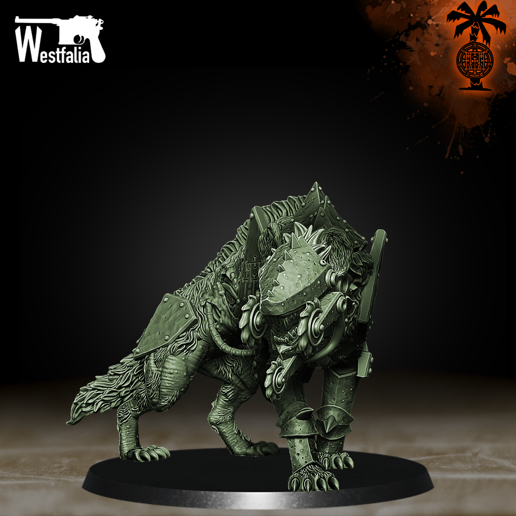 Cadaver Corps War Hyena by Westfalia Miniatures, is a proxy for War Wolf Assault Beast, in Heretic Legion.