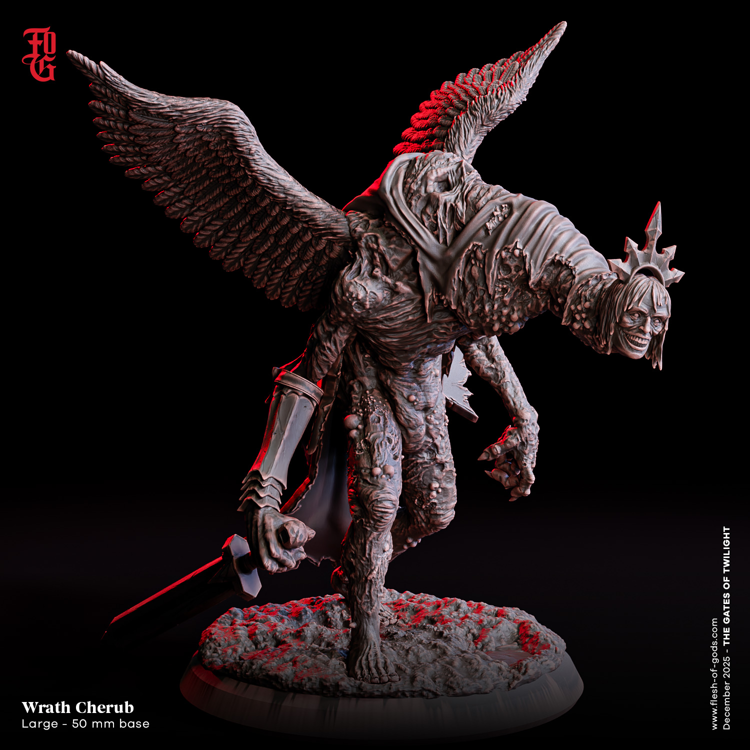 Wrath Cherub by fleshofgods, is a proxy for Scripture Guardian, in Court of the Seven Headed Serpent, Cult of the Black Grail, Heretic Legion, The Principality of New Antioch, Trench Pilgrims.