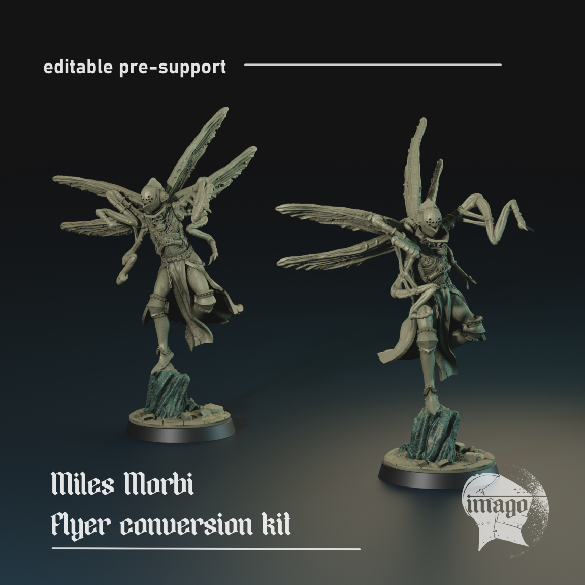 Miles Morbi - plague knight flyer conversion kit (pre-supported) by Imago Miniatures, is a proxy for Plague Knight, in Cult of the Black Grail.