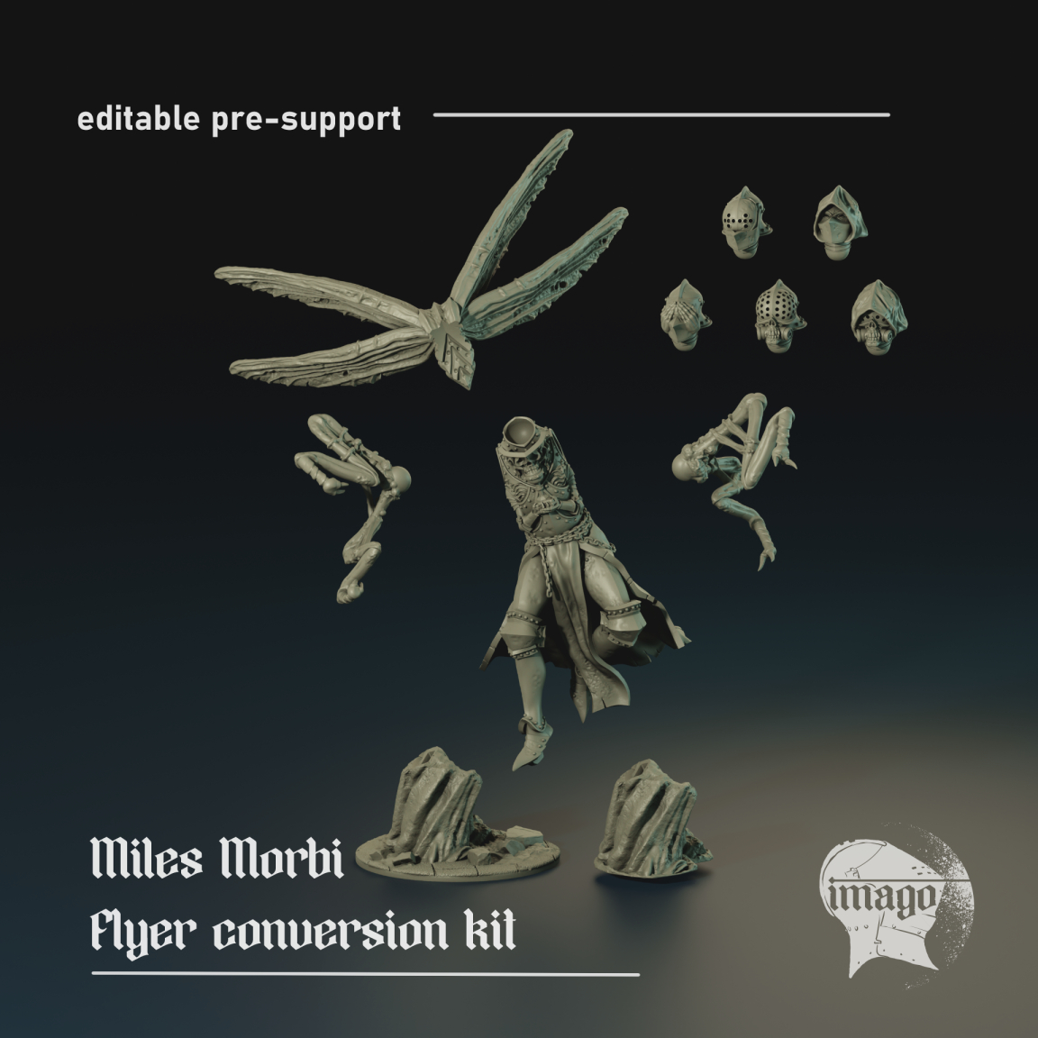 Miles Morbi - plague knight flyer conversion kit (pre-supported) by Imago Miniatures - Image 2