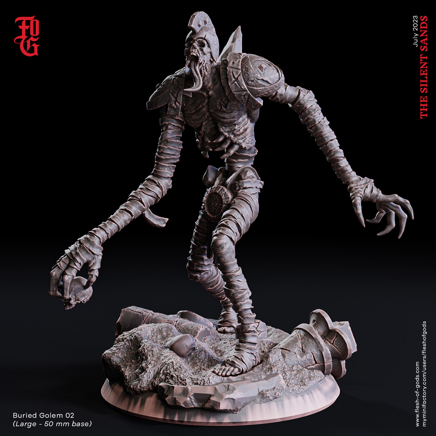 Buried Golem 02 by fleshofgods, is a proxy for Goetic Warlock, in Court of the Seven Headed Serpent, Heretic Legion.