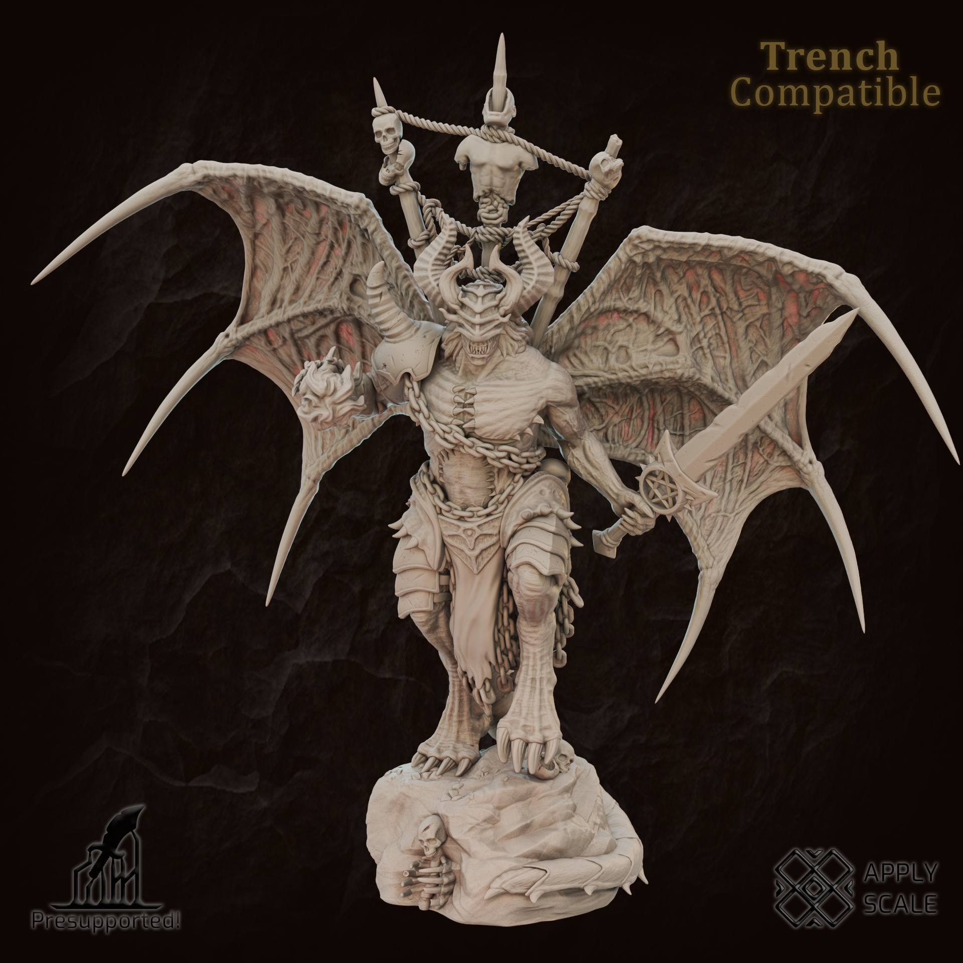 The Court - Praetor Demon Warrior - Trench Crusade STL file for Praetor