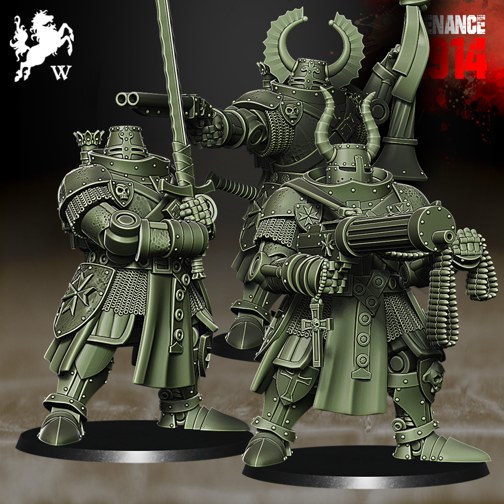 Mercenaries - Heavy Crusaders - Trench Crusade STL file for Anointed Heavy Infantry, Mechanised Heavy Infantry