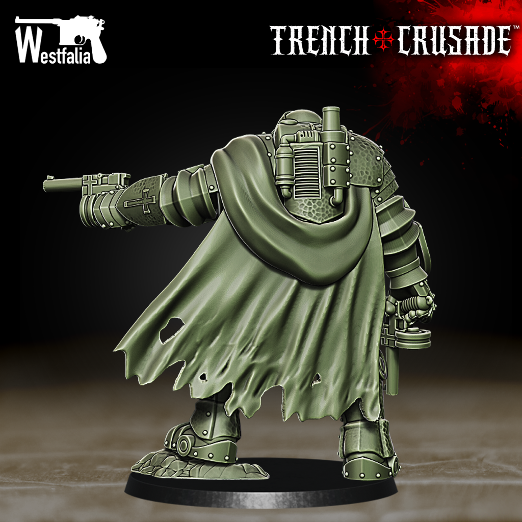 Trench Crusade - Red Brigade Mechanized Gunslinger Lieutenant - Trench Crusade STL file - Image 3