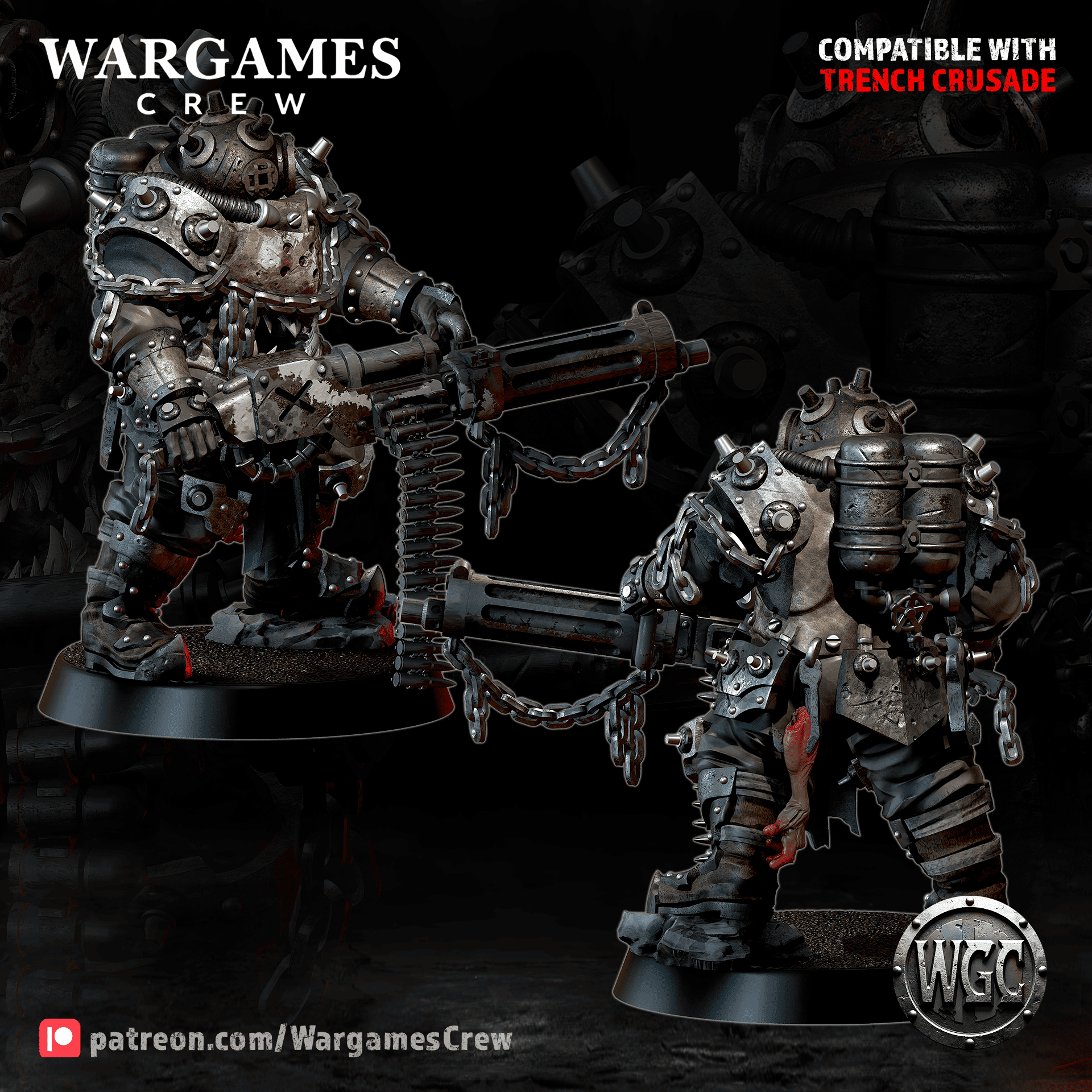 Abyssal Iron Gorger (shooting weapon) - Trench Crusade STL file - Image 6