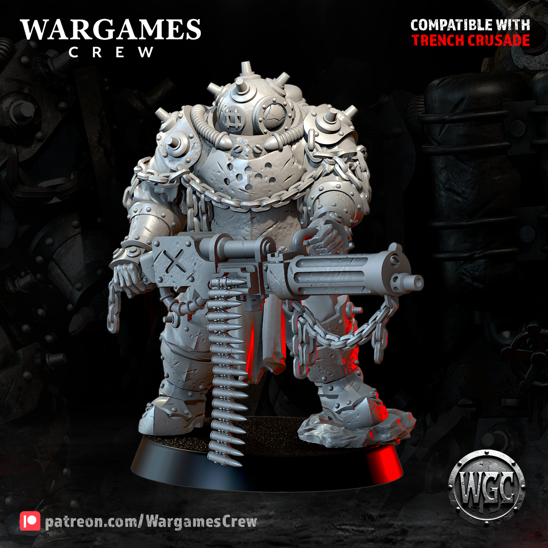 Abyssal Iron Gorger (shooting weapon) toothless - Trench Crusade STL file - Image 3