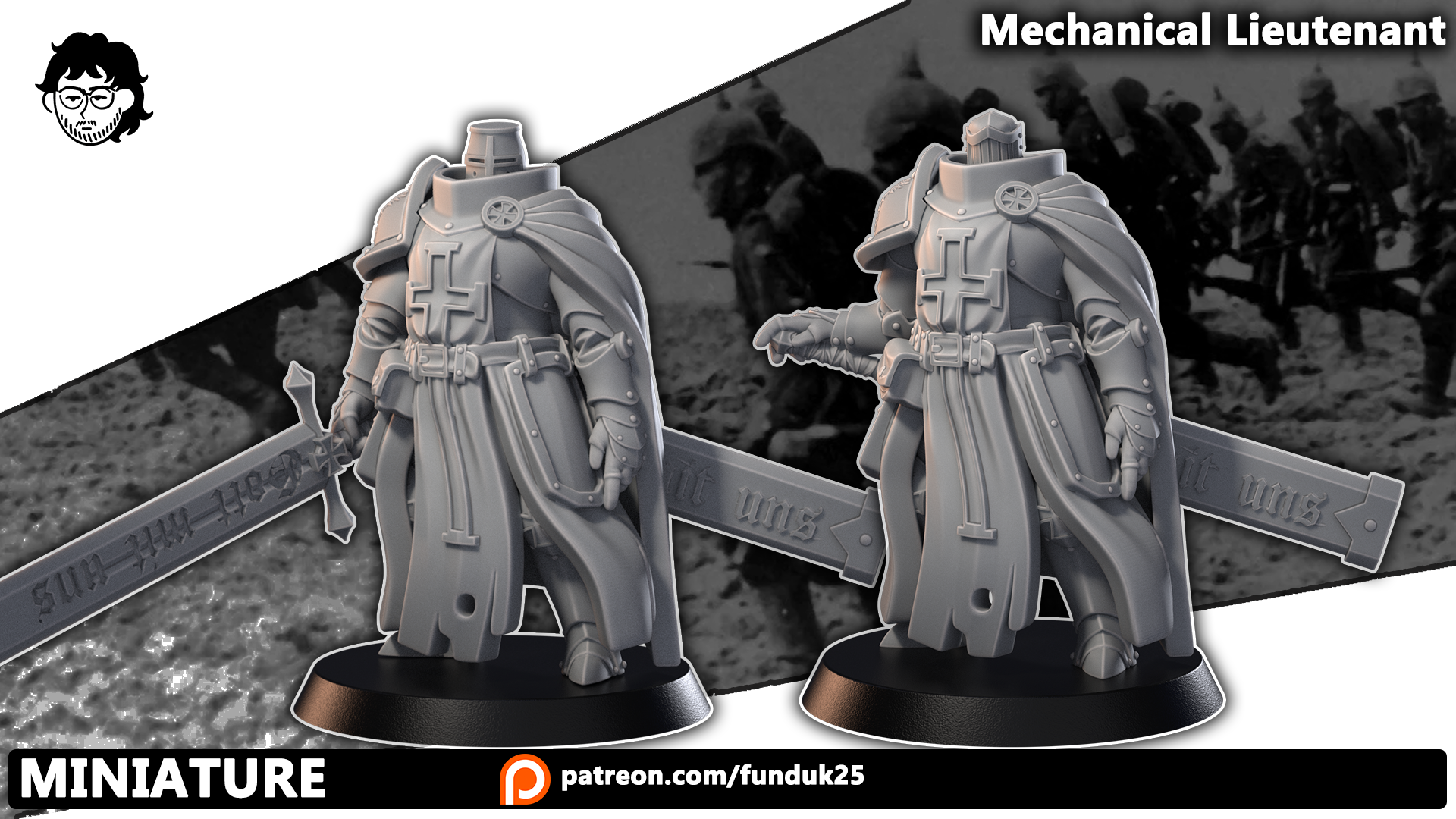 Mechanical Lieutenant - Trench Crusade STL file - Image 2