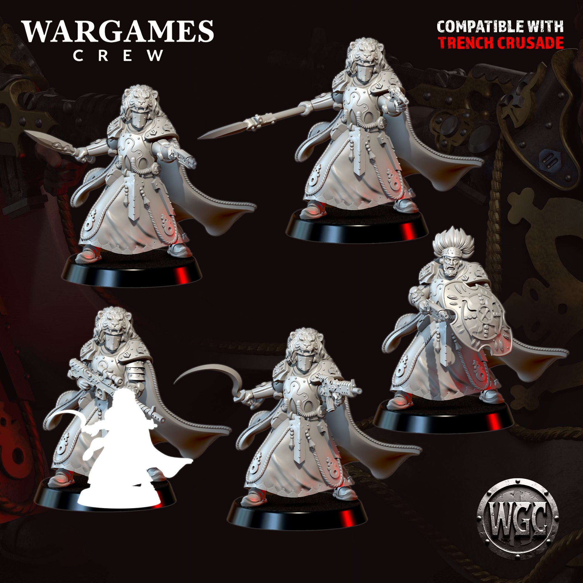 Colonial Phalanx Chewa-Lieutenant - Trench Crusade STL file - Image 3