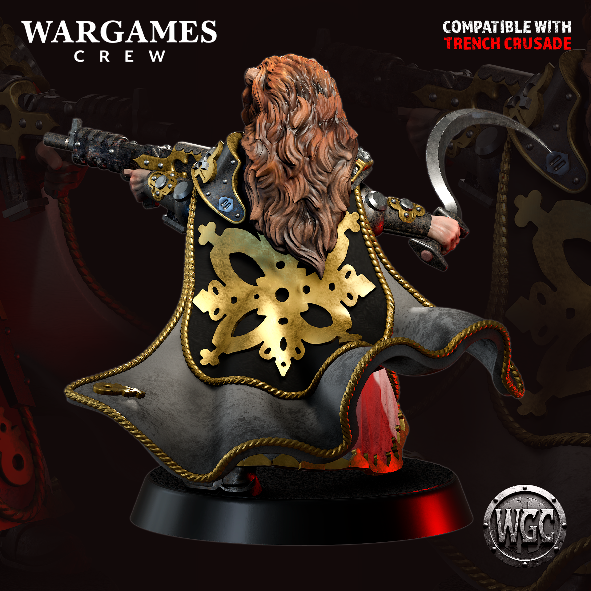 Colonial Phalanx Chewa-Lieutenant - Trench Crusade STL file - Image 2