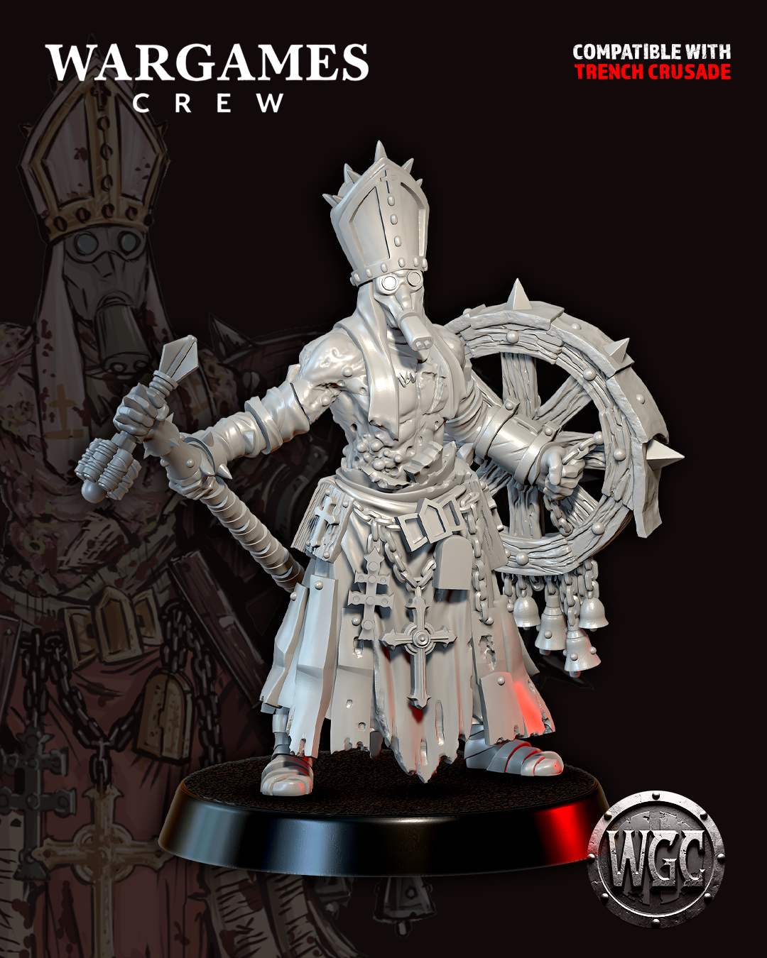Penitence Marshal - Trench Crusade STL file for Castigator