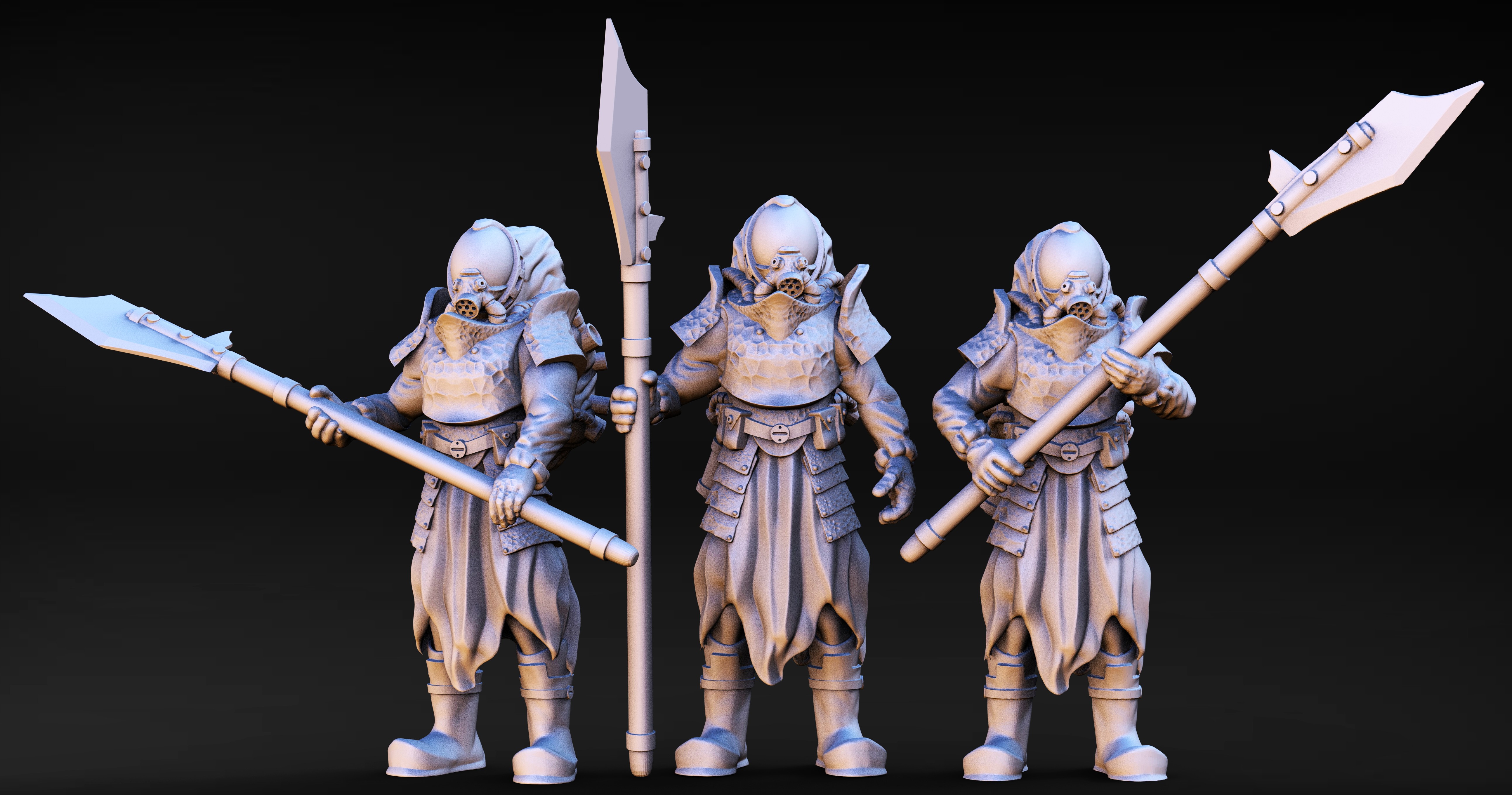 Heretic Polearm Troopers by VeloriaMiniatures, is a proxy for Heretic Trooper, in Heretic Legion.