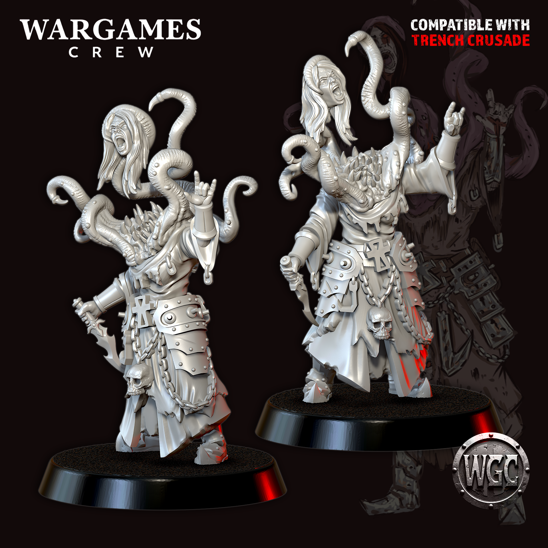 Abyssal Charyb-Singer - Trench Crusade STL file - Image 2