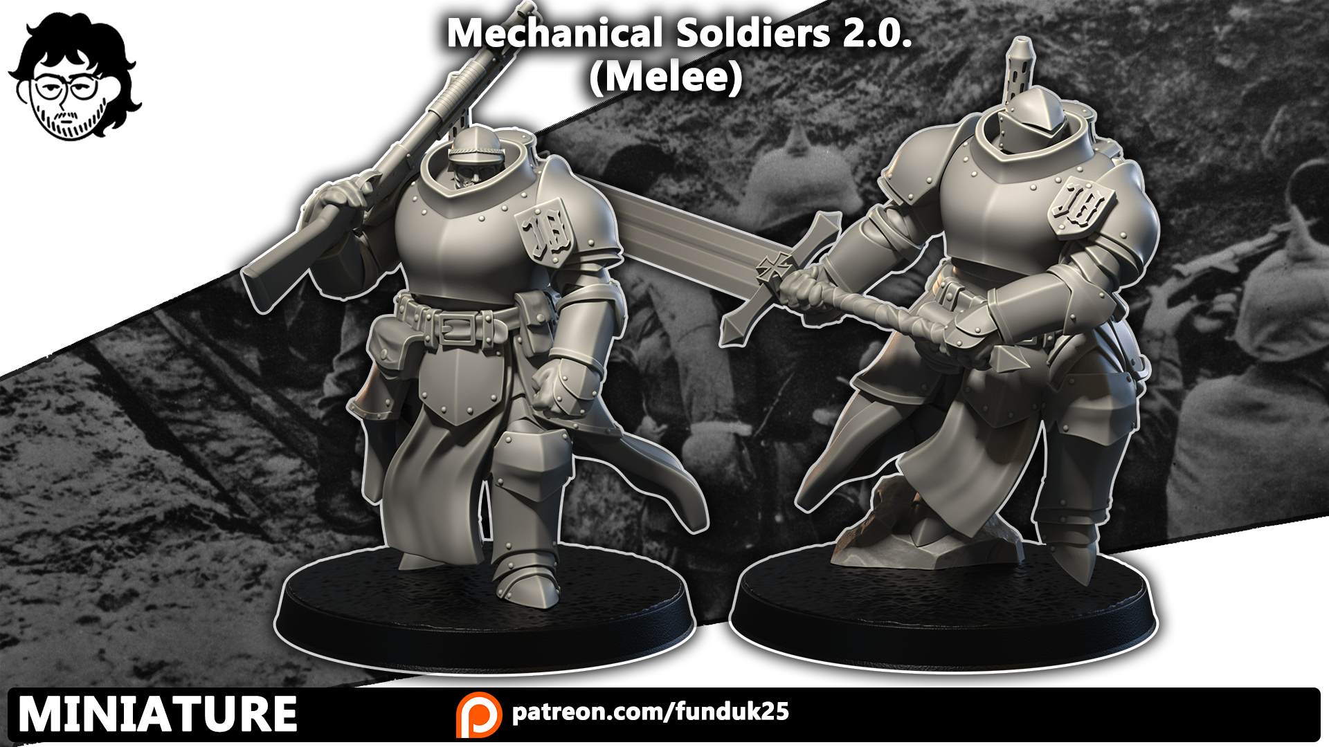 Mechanical Soldiers 2.0. (Melee) - Trench Crusade STL file - Image 2