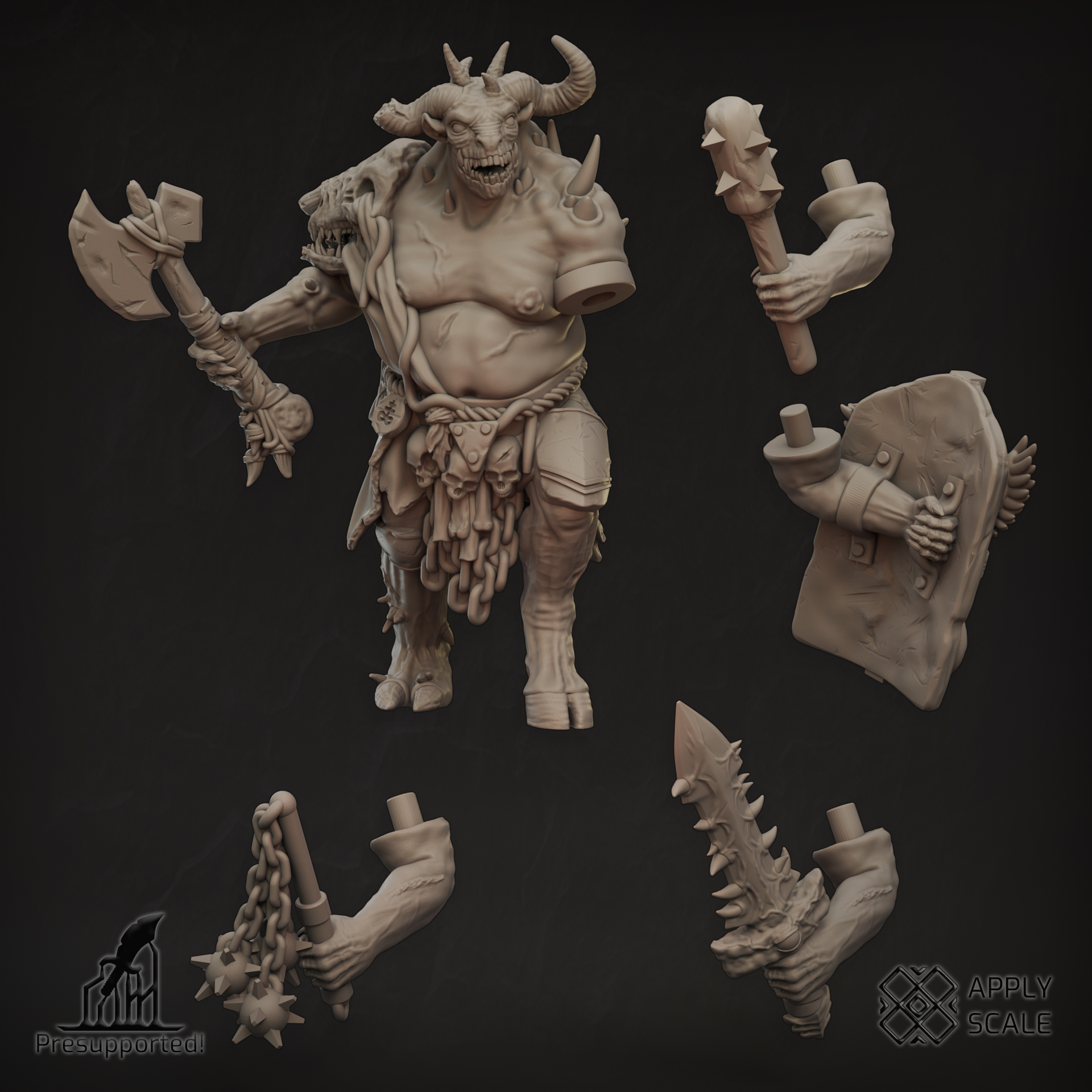 The Court - Yoke Fiends Demon Warriors - Trench Crusade STL file - Image 6
