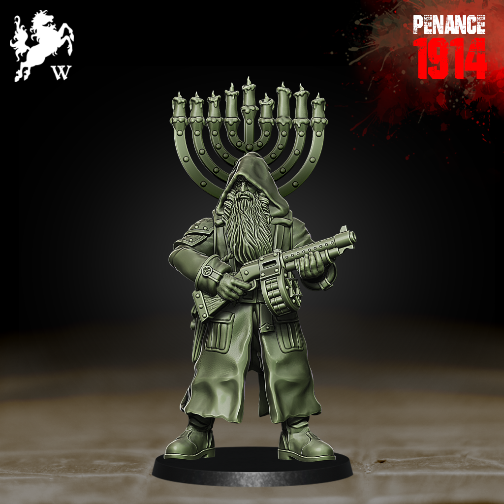 Mercenaries - Rabbi - Trench Crusade STL file for Mendelist Ammo Monk, Witchburner, Combat Medic