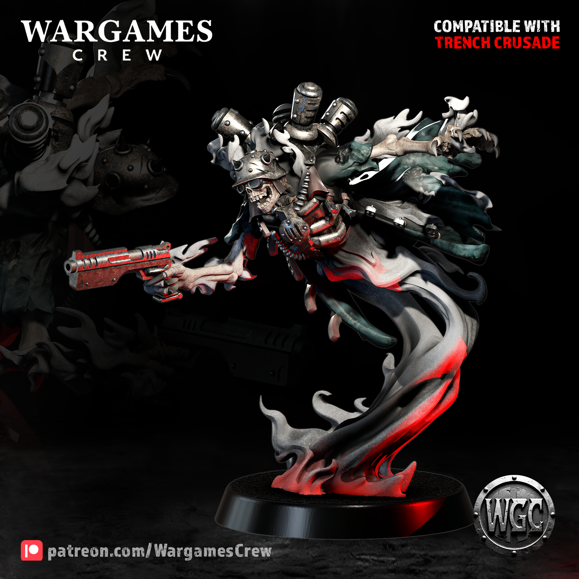 Wraithshade Operative - Trench Crusade STL file for Death Commando, Barbed Wire Banchee
