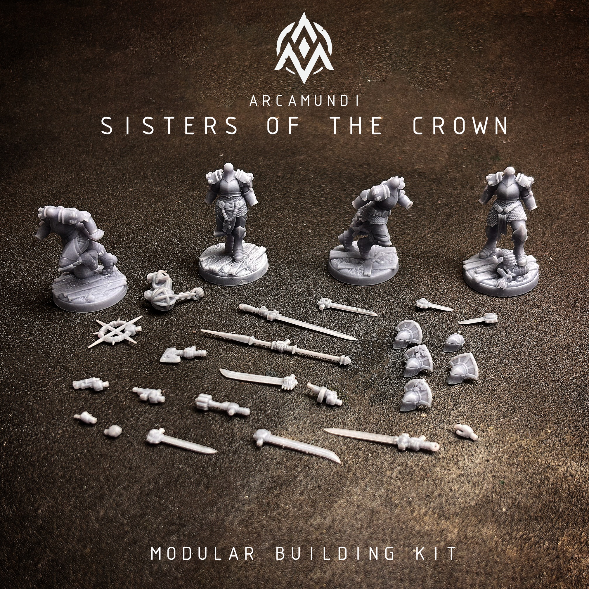 Sisters of the Crown - Armored nun building kit - Trench Crusade STL file - Image 8