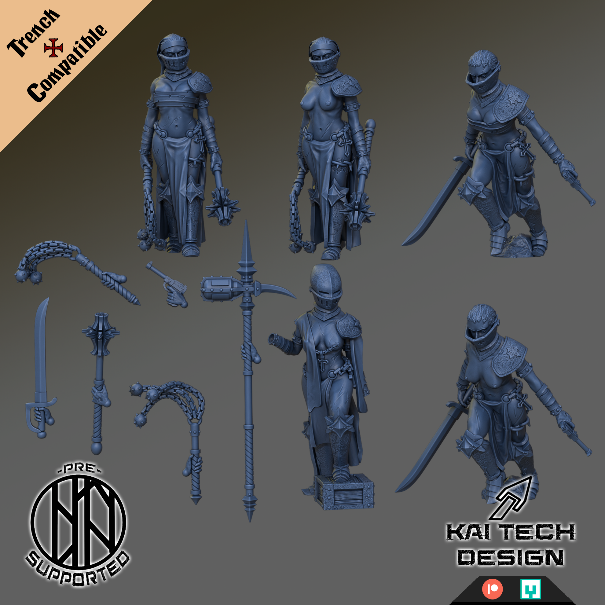 Pilgrims - Stigmatic Nun - Trench Crusade STL file - Image 2