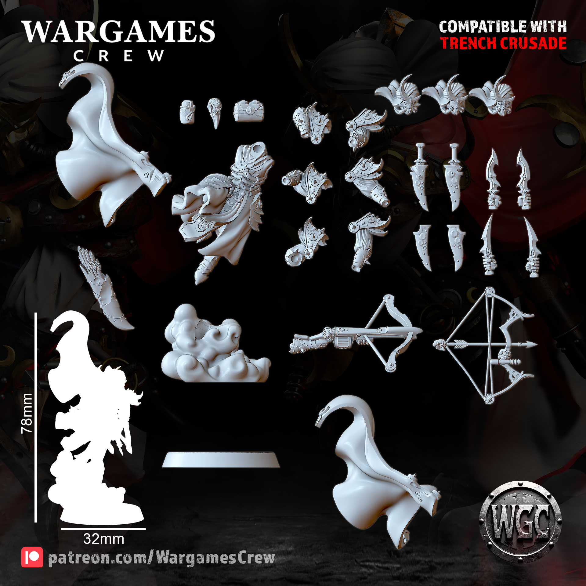 Murideen Assasin Shadeblade Lord - Trench Crusade STL file - Image 7