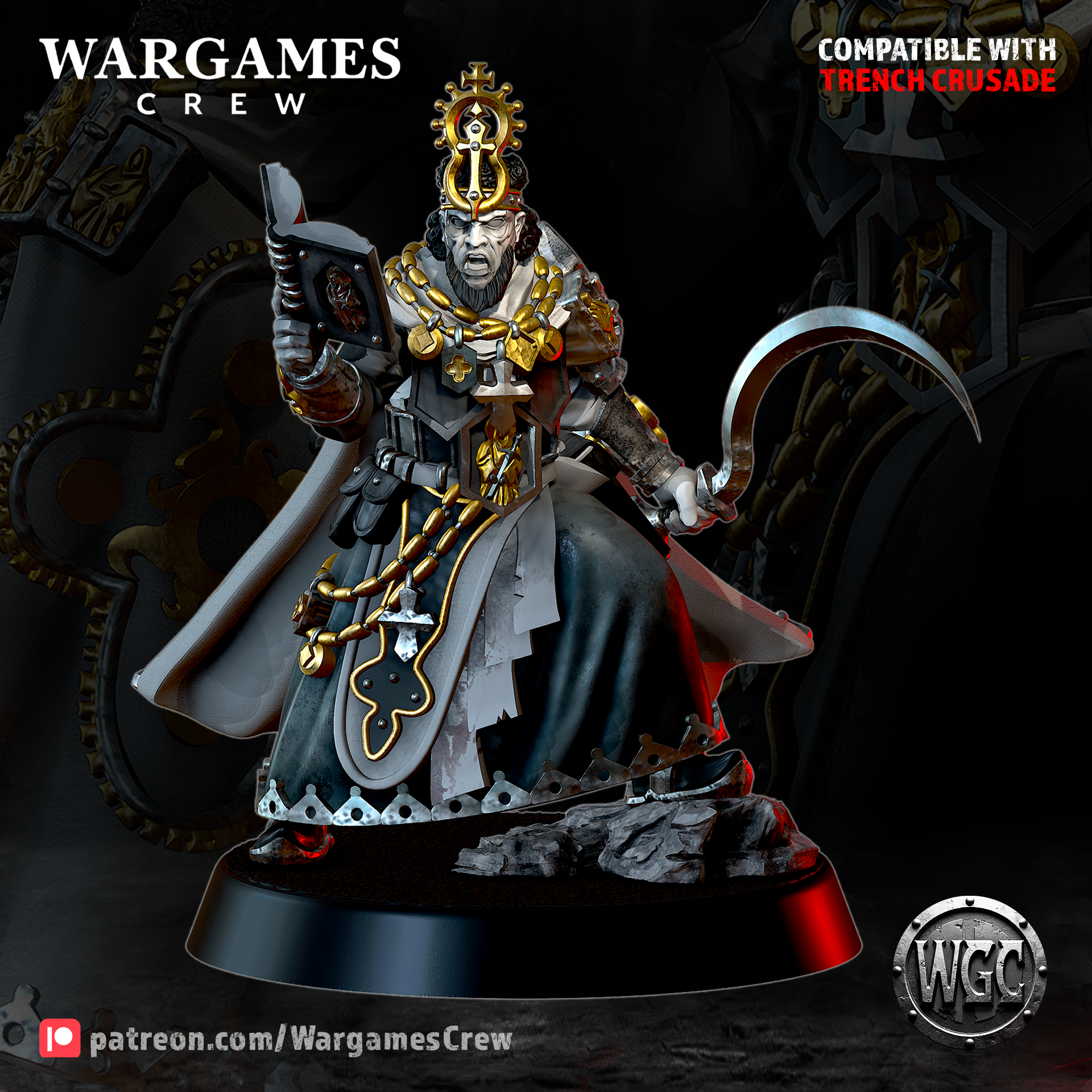 Chewa War-Priest - Trench Crusade STL file for Yüzbaşı Captain, Silahdar