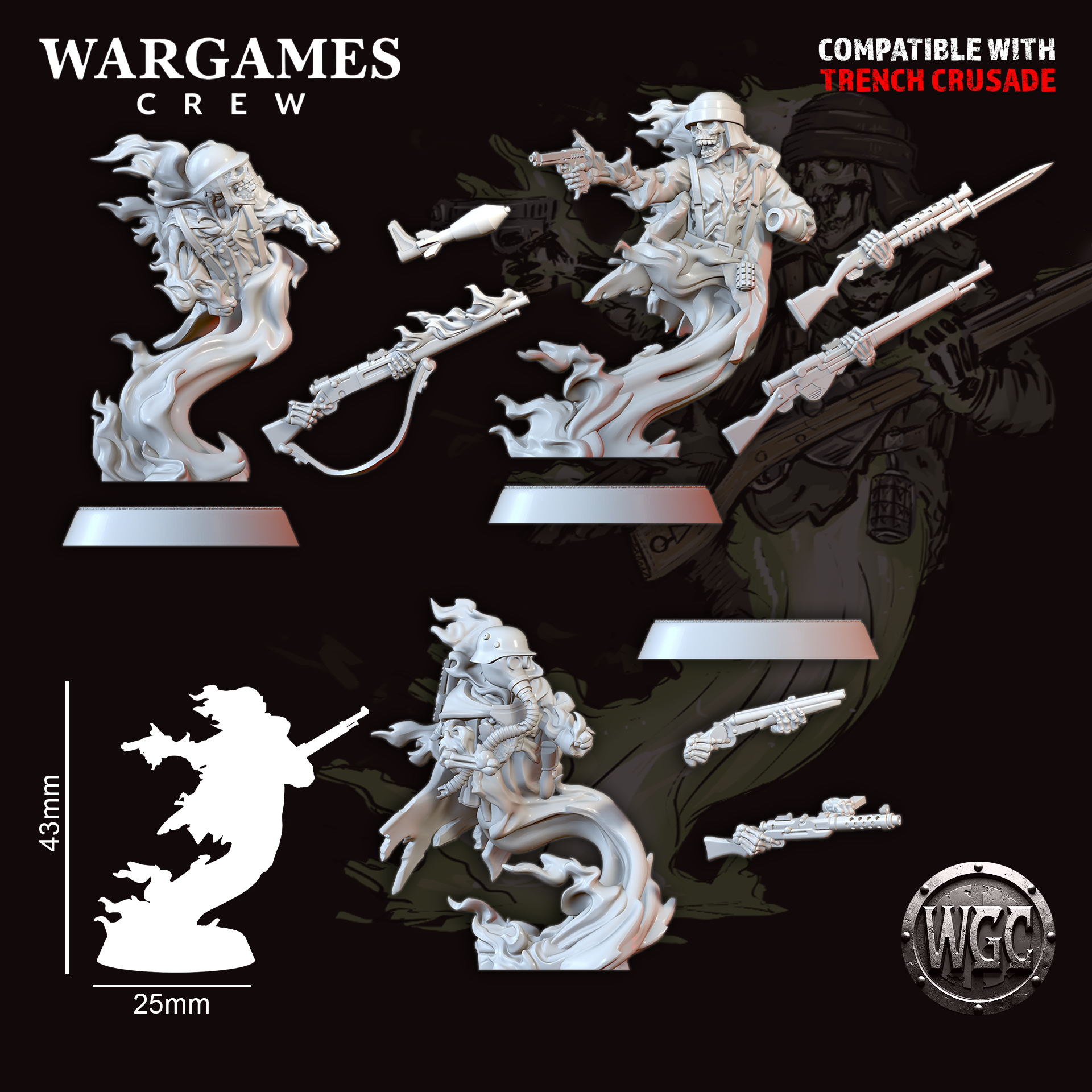 Ghosts of the No Man's Land troopers - Trench Crusade STL file - Image 7