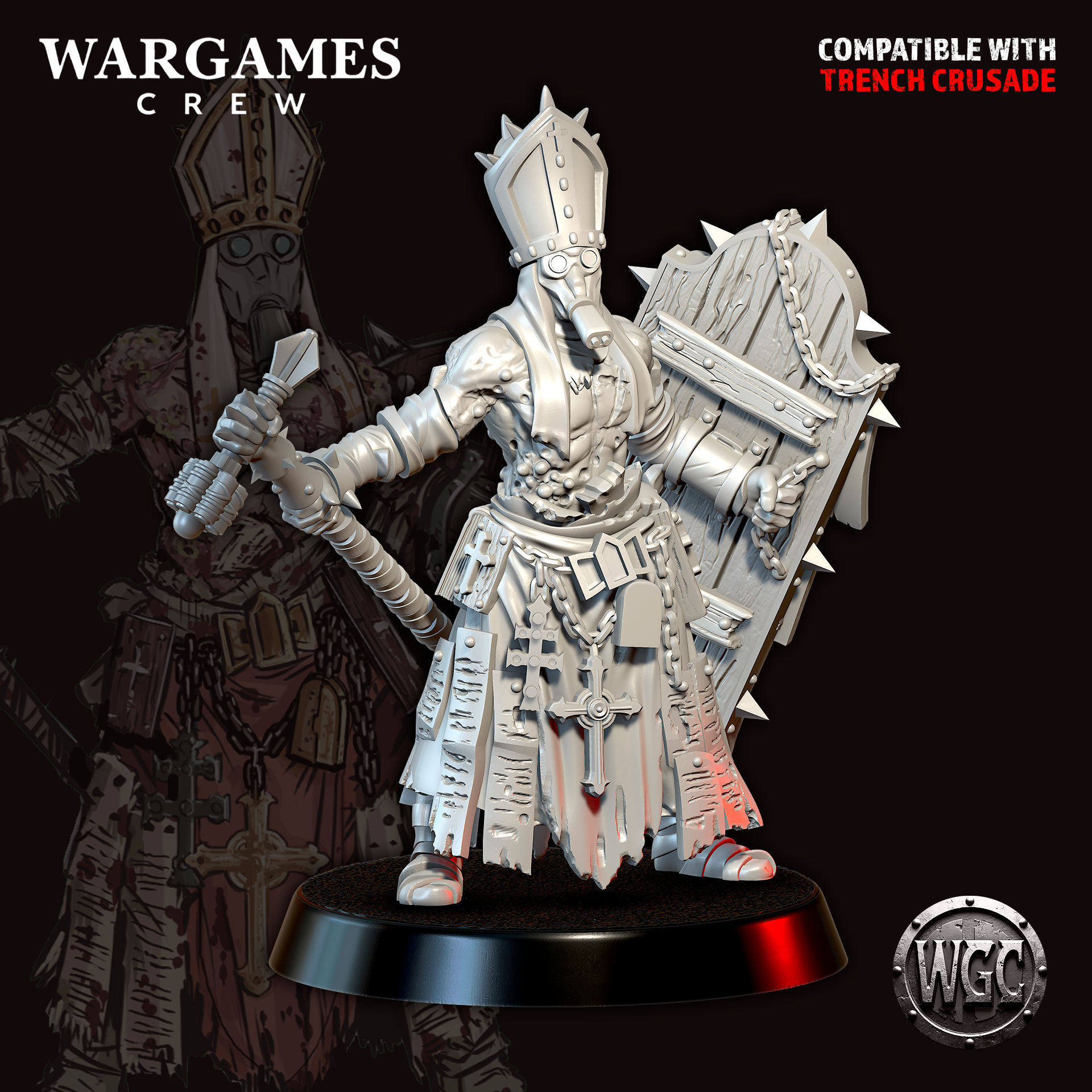 Penitence Marshal - Trench Crusade STL file - Image 2