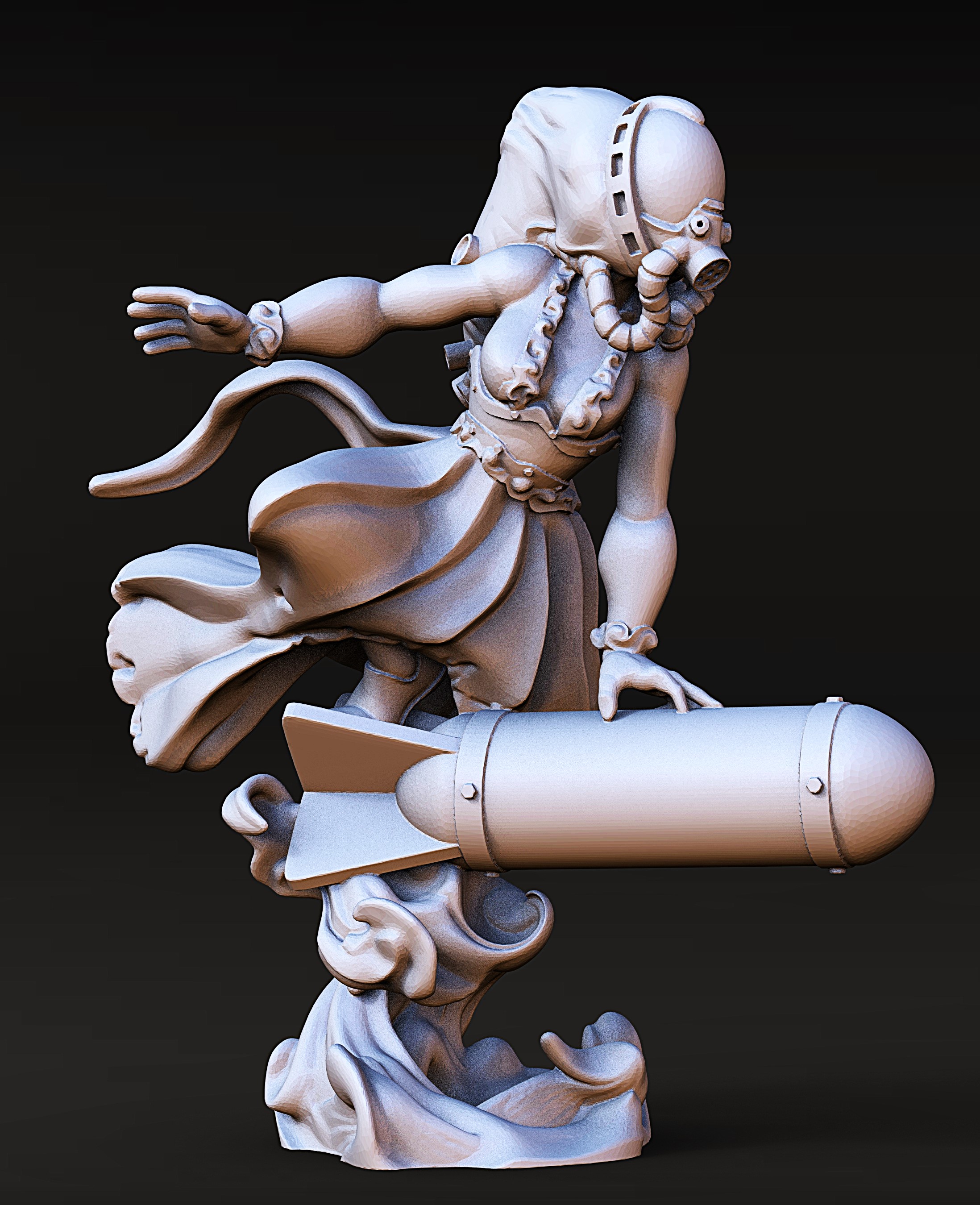 Bomb Witch by VeloriaMiniatures, is a proxy for Artillery Witch, Artillery Witch of Mammon, in Heretic Legion.