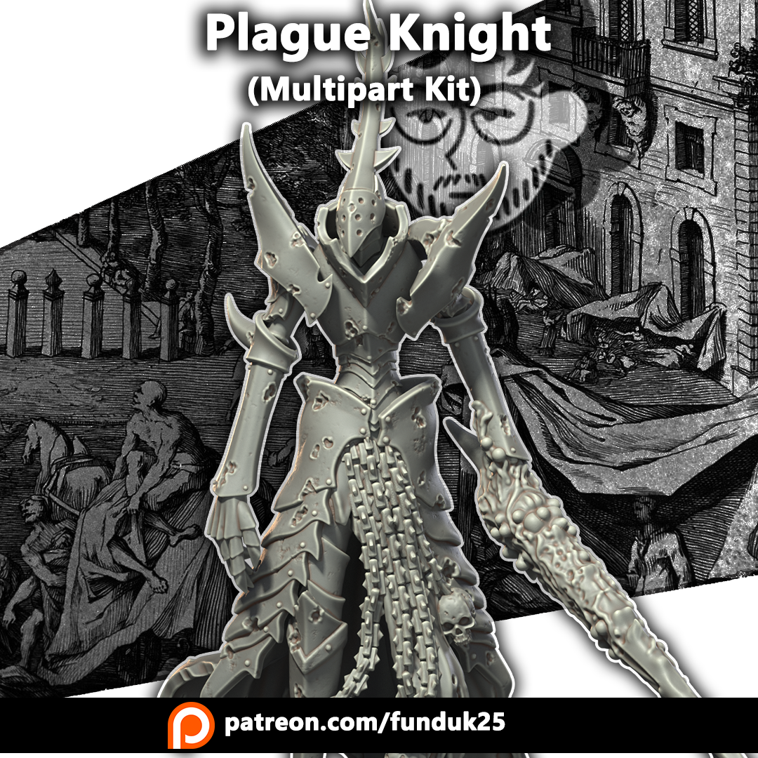 Plague Knight 1 (Multipart kit) - Trench Crusade STL file for Plague Knight