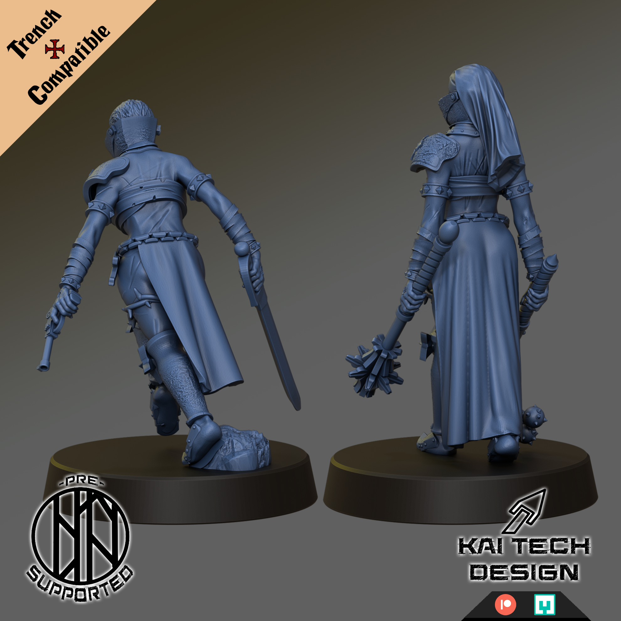 Pilgrims - Stigmatic Nun - Trench Crusade STL file - Image 3