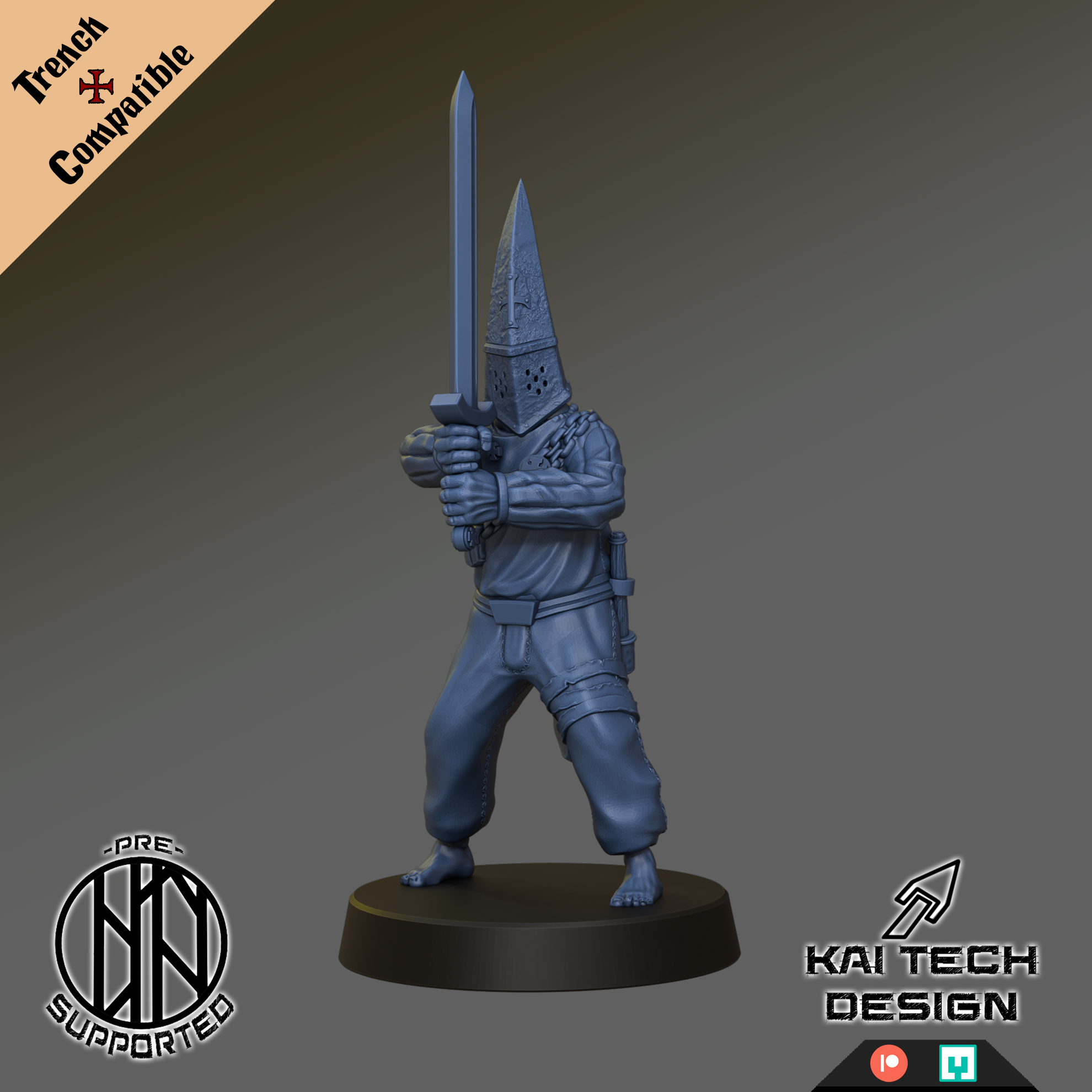 Pilgrims - Soldier 5, sword - Trench Crusade STL file for Trench Pilgrim