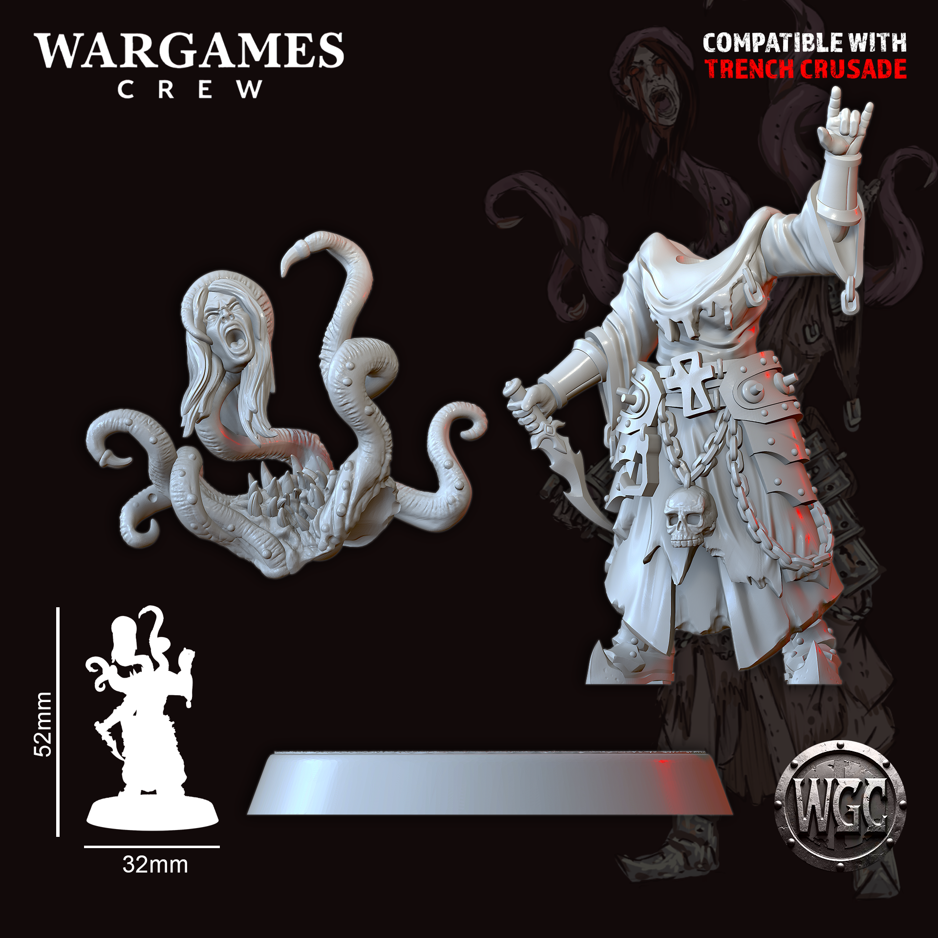 Abyssal Charyb-Singer - Trench Crusade STL file - Image 4