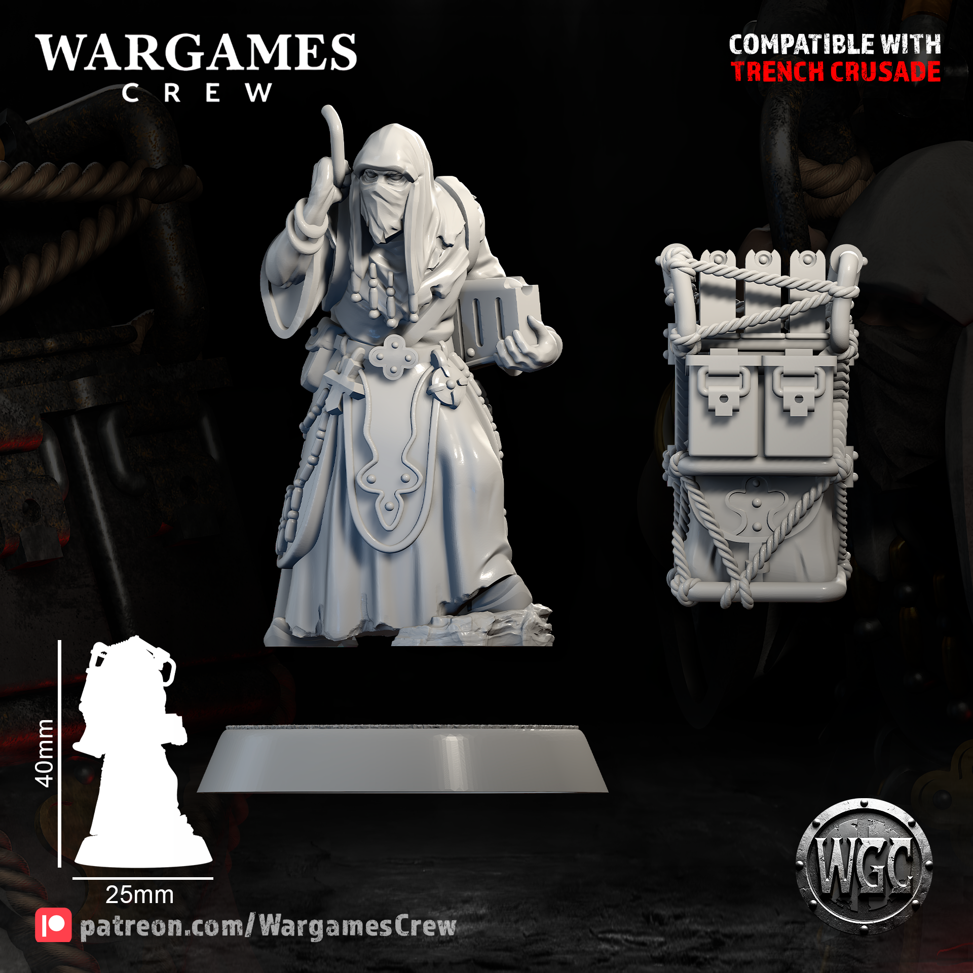 Bedouin Supply Monk - Trench Crusade STL file - Image 4