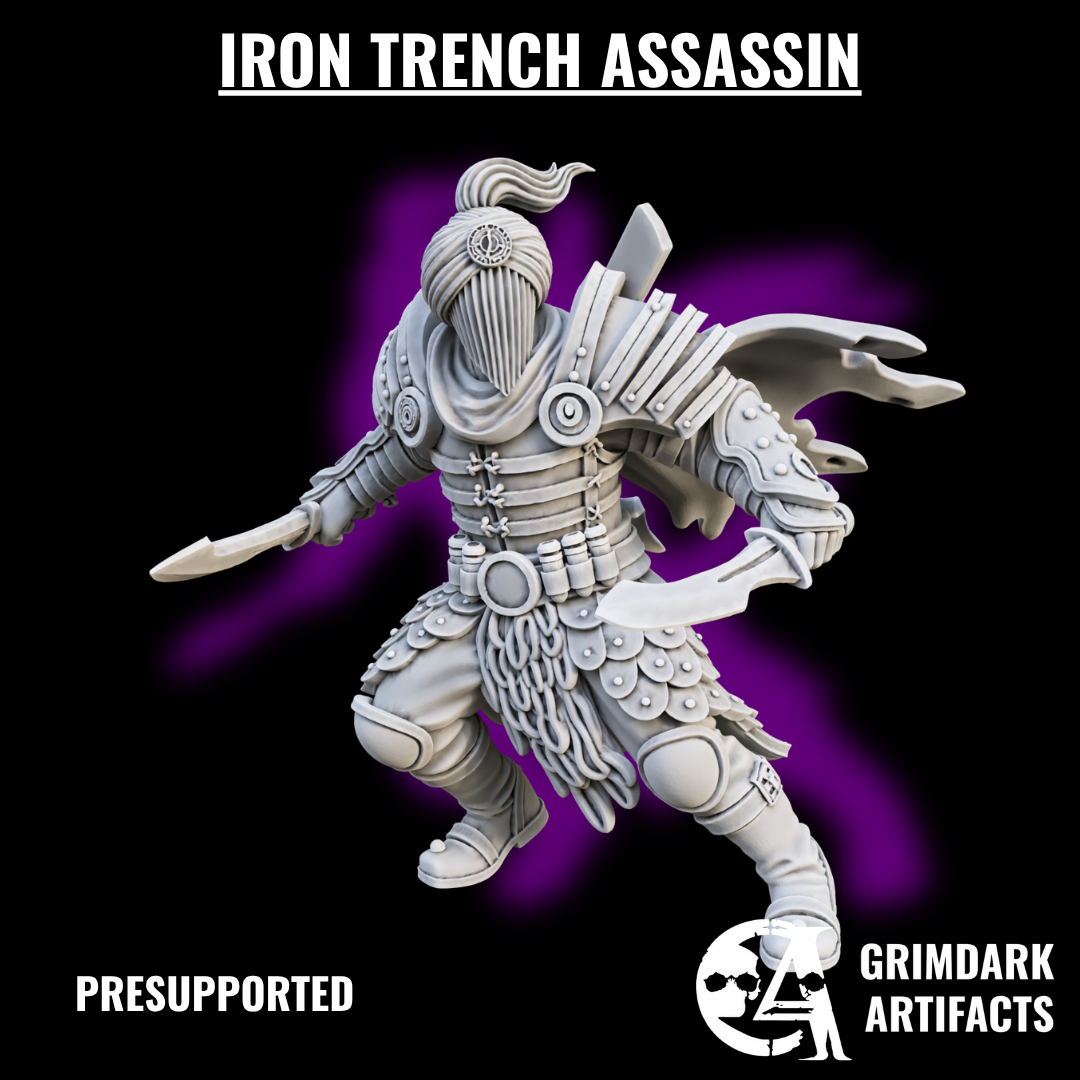 Iron Trench Assassin - Trench Crusade STL file for Master Assasin, Sultanate Assasin, Assassin Acolyte