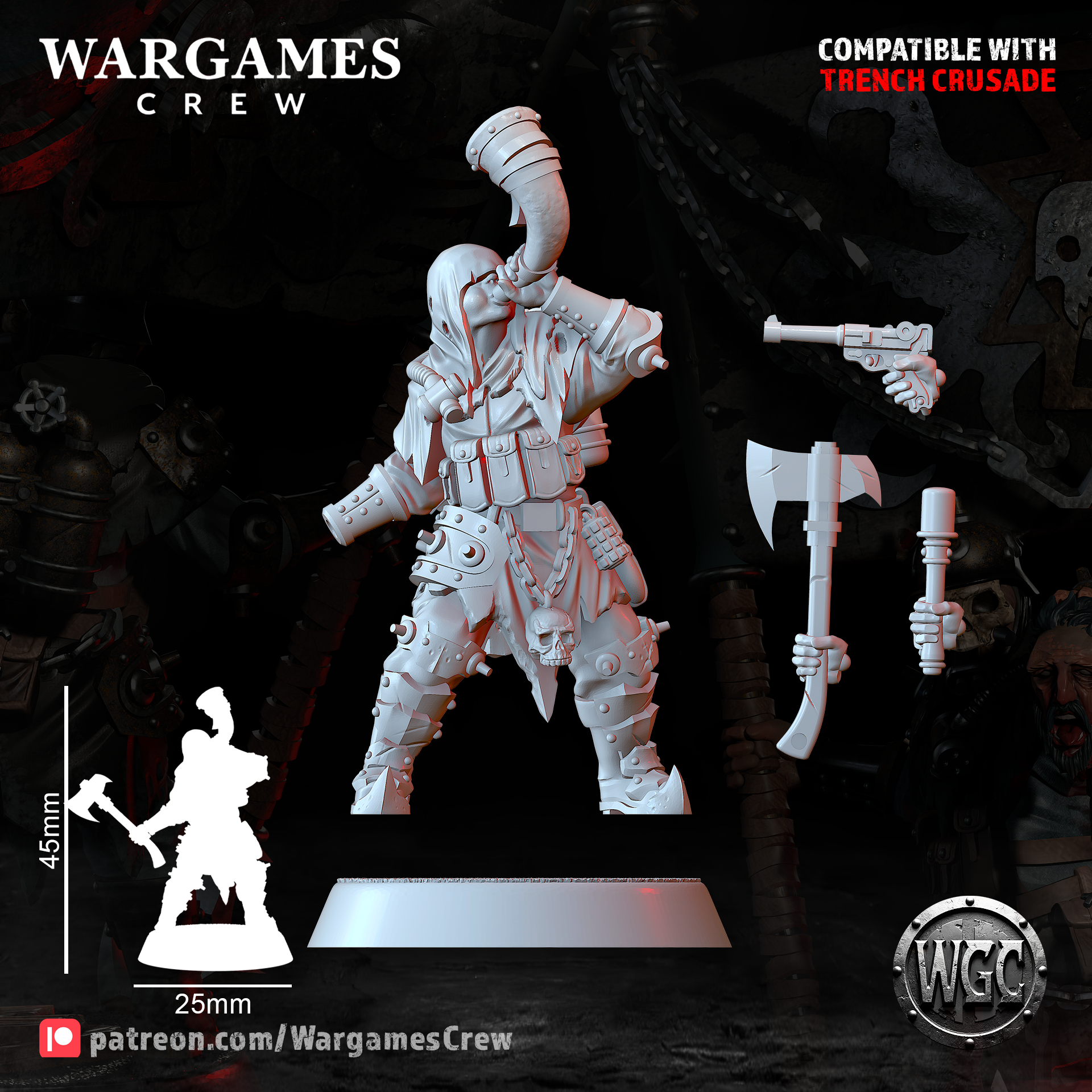Hellwave Raiders Command - Trench Crusade STL file - Image 6