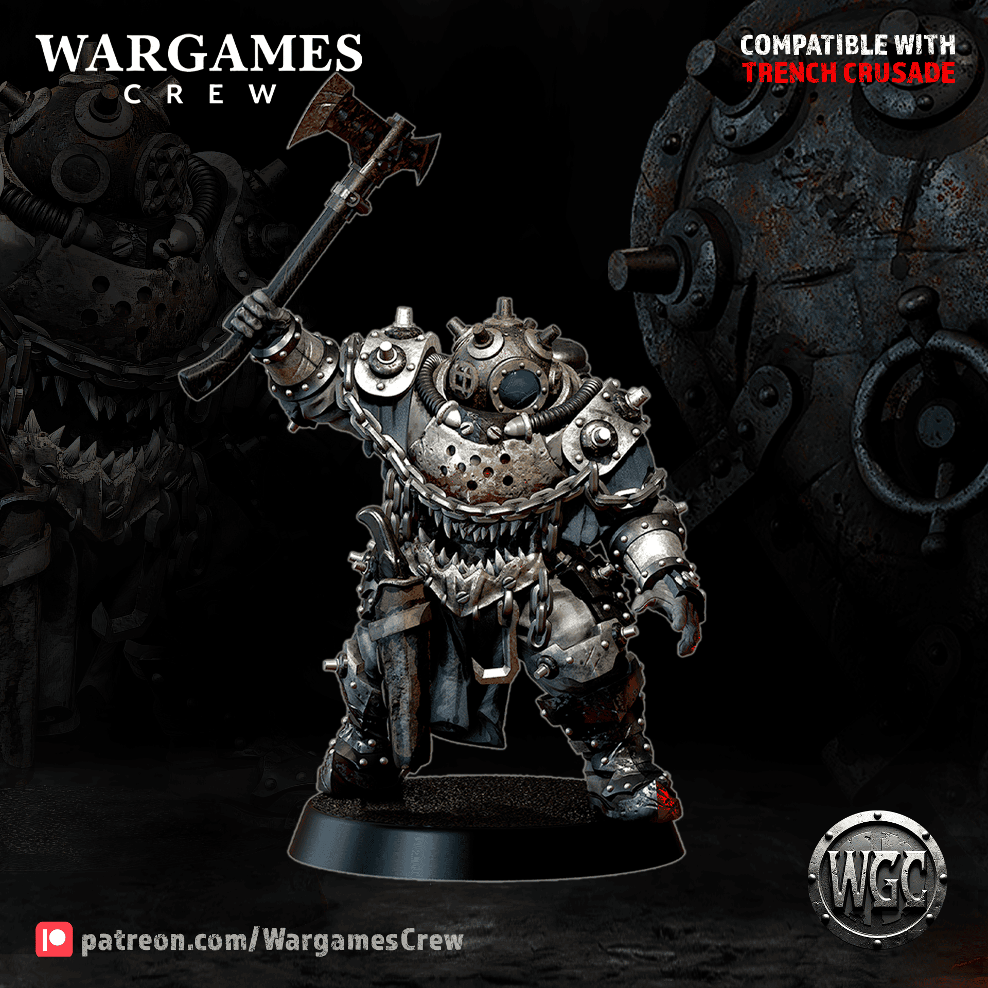 Abyssal Iron Gorger (HTH weapon) - Trench Crusade STL file - Image 3