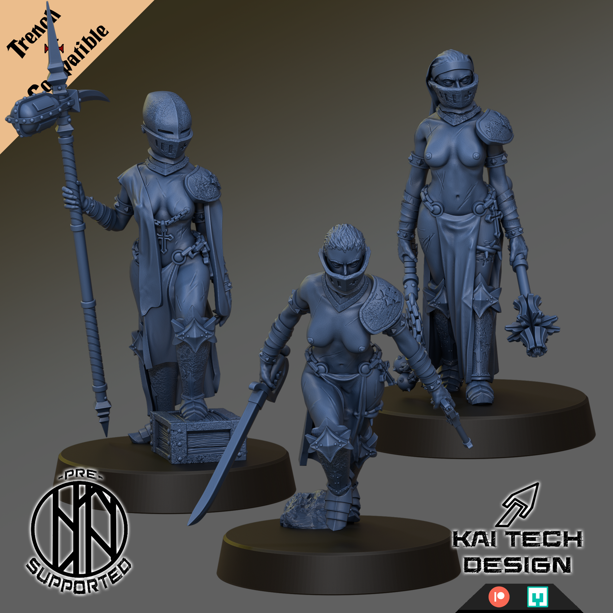 Pilgrims - Stigmatic Nun - Trench Crusade STL file for Stigmatic Nun