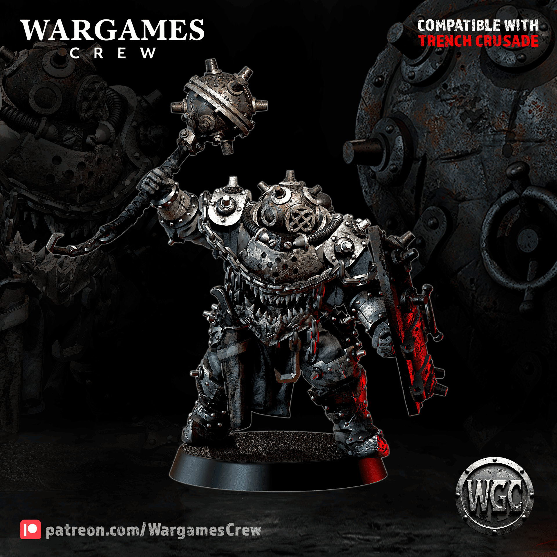 Abyssal Iron Gorger (HTH weapon) - Trench Crusade STL file - Image 2