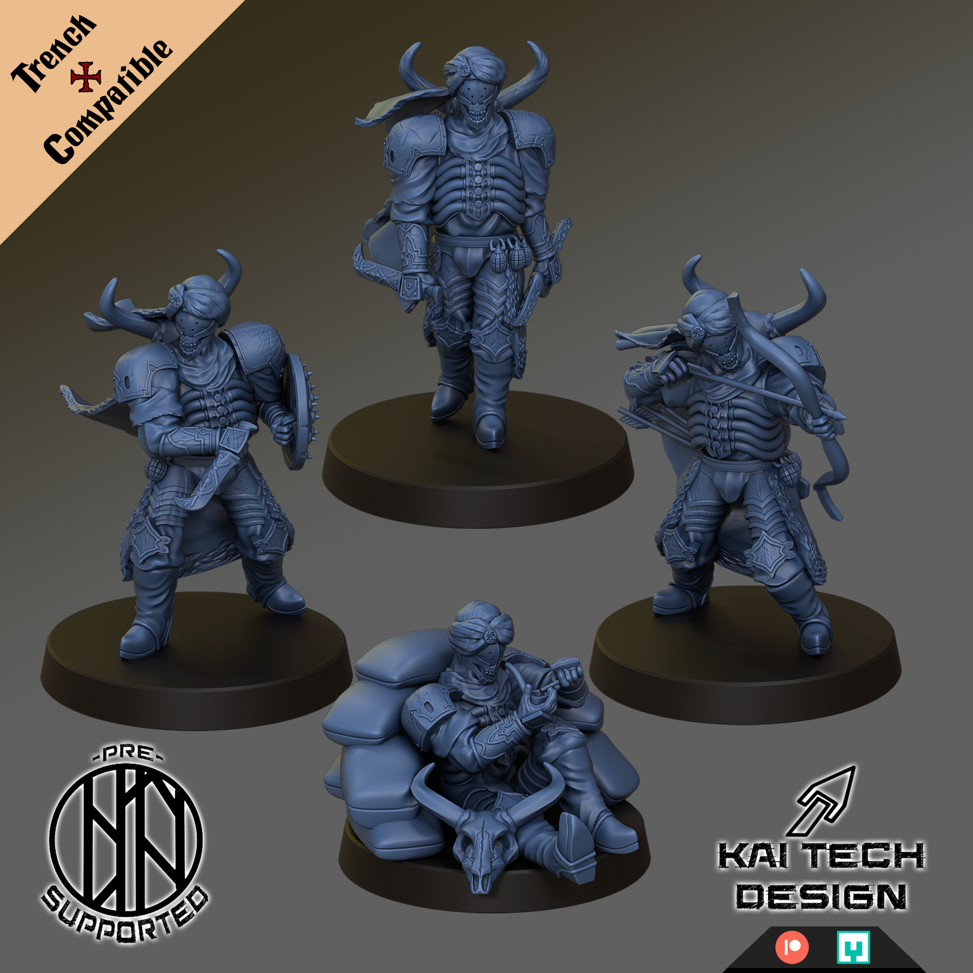 Sultanate - Assassins - Trench Crusade STL file for Master Assasin, Sultanate Assasin, Assassin Acolyte