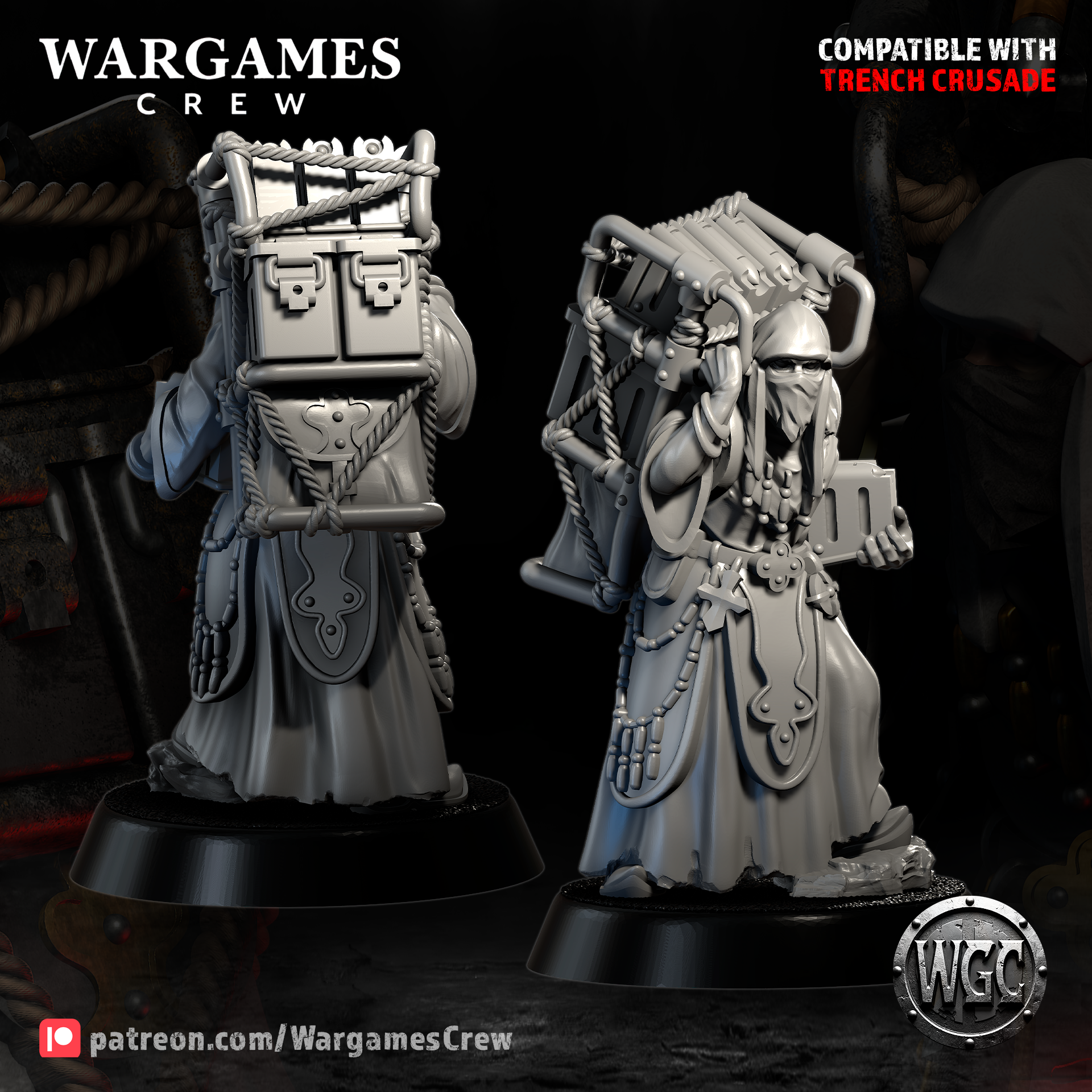 Bedouin Supply Monk - Trench Crusade STL file - Image 3