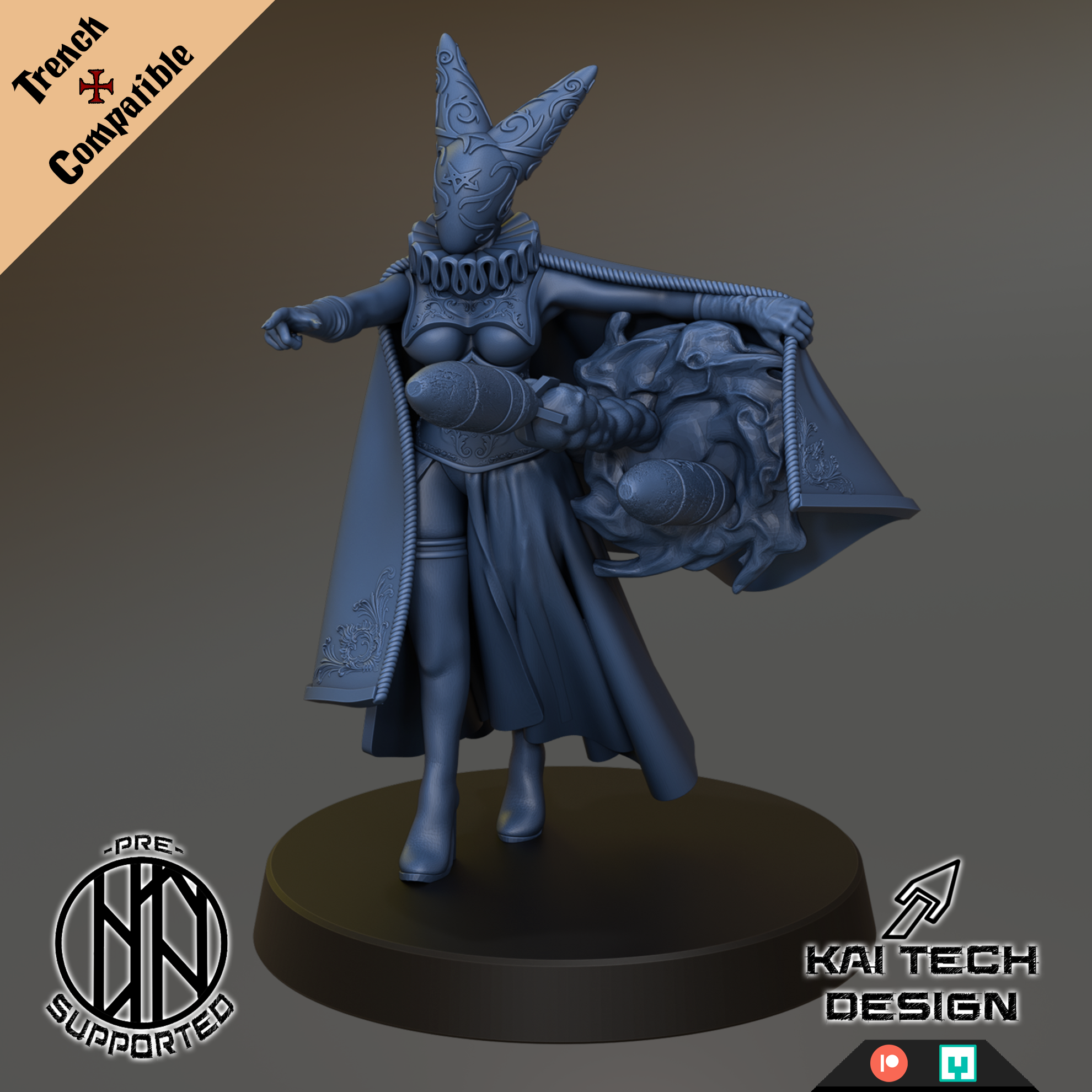 Heretics - Witch - Trench Crusade STL file for Artillery Witch, Artillery Witch of Mammon