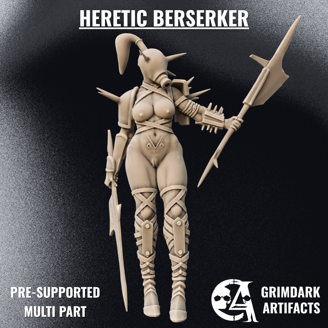 Heretic Berserker - Trench Crusade STL file for Stigmatic Nun