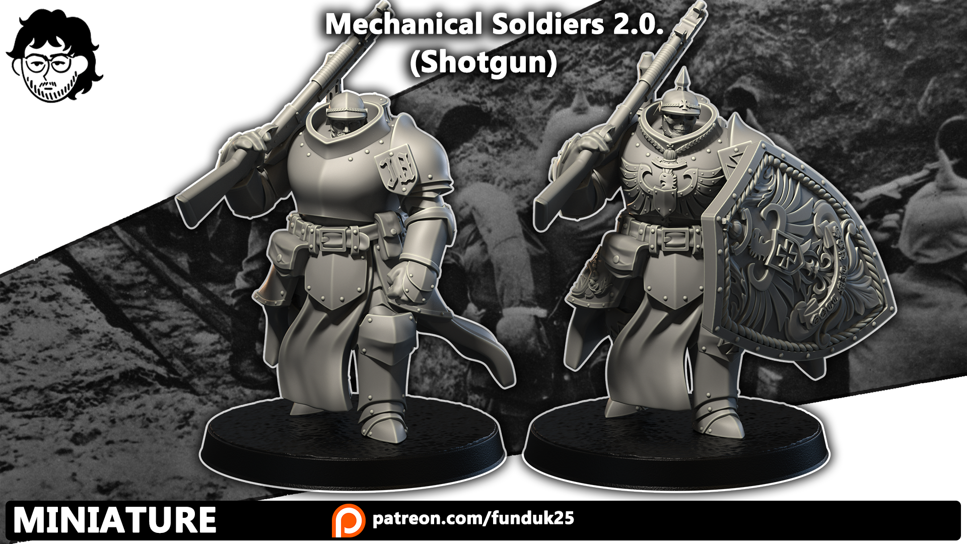 Mechanical Soldiers 2.0. (Shotgun) - Trench Crusade STL file - Image 2