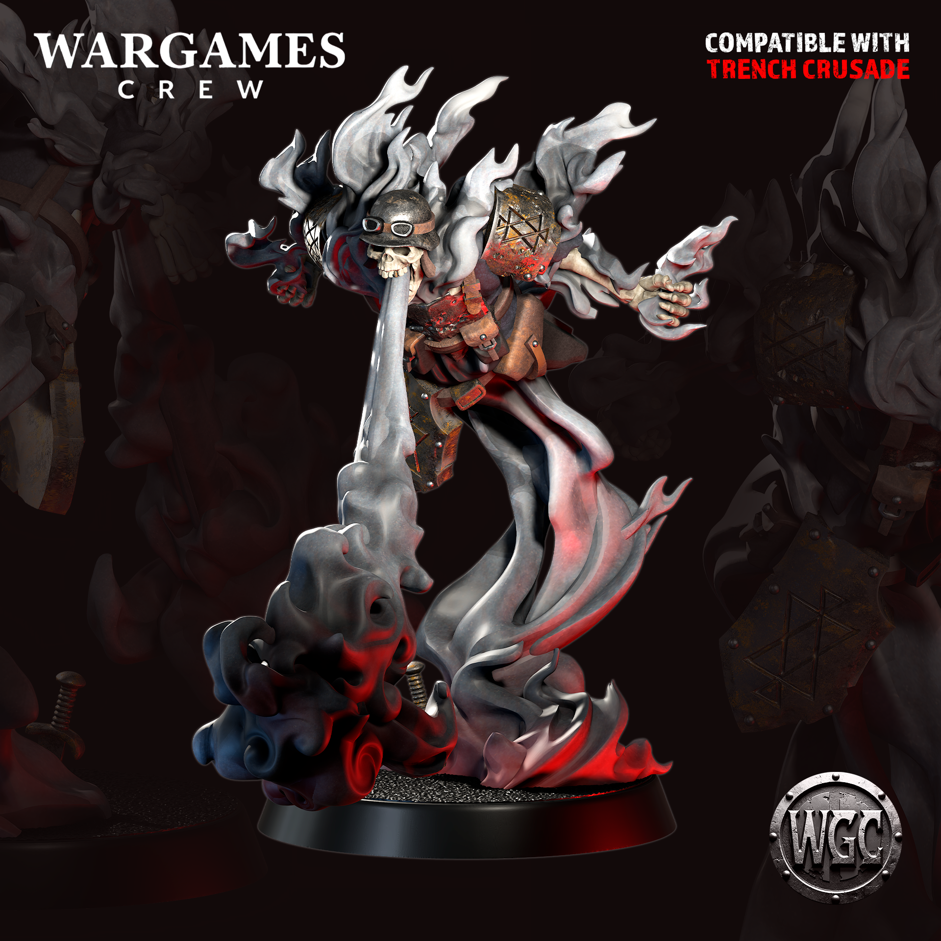 Saintless Guard Flamer - Trench Crusade STL file for Death Commando