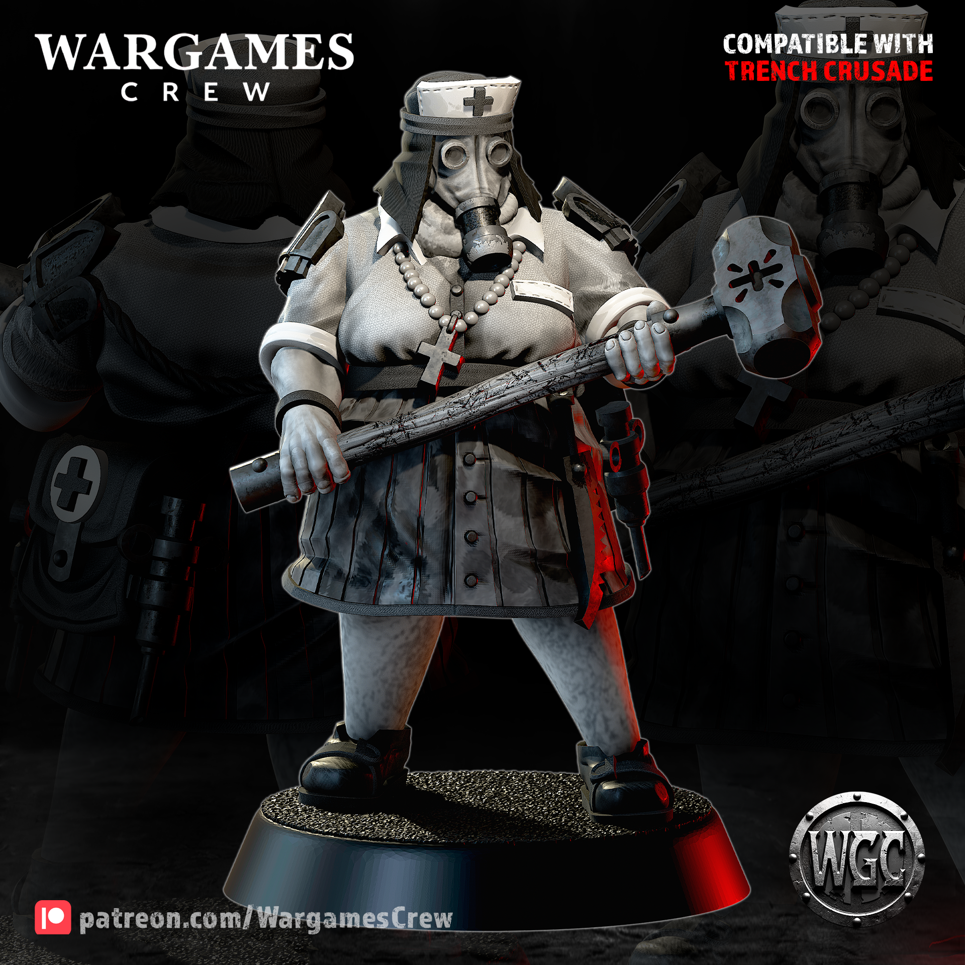 Brunzhilda Hammerkind - Combat Medic & Anesthetist - Trench Crusade STL file for Combat Medic