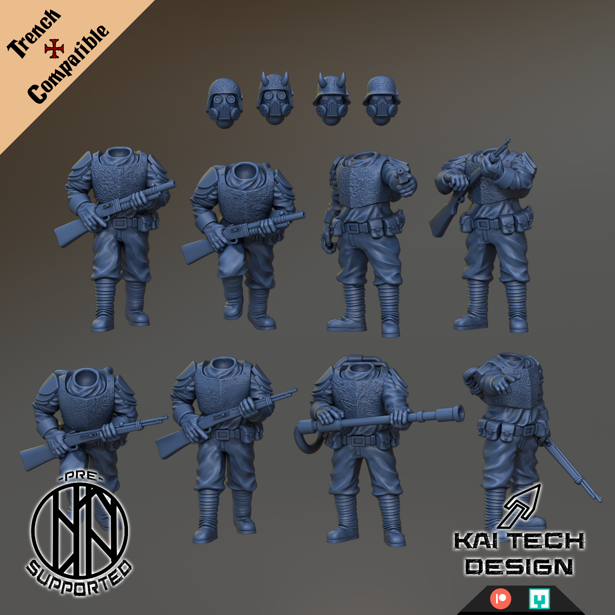 Heretics - Troopers - Trench Crusade STL file for Heretic Trooper