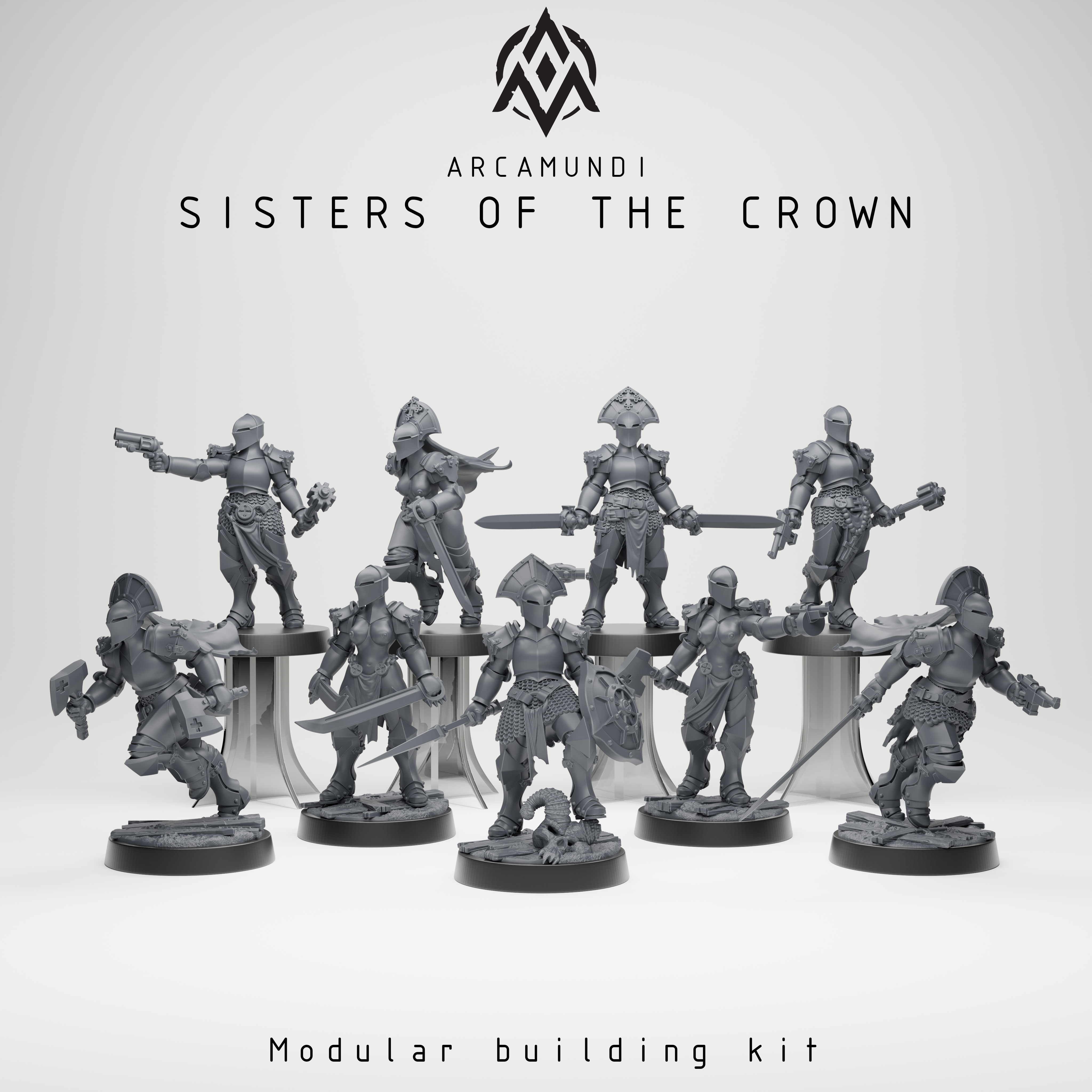 Sisters of the Crown (nun build kit) - Trench Crusade STL file for Stigmatic Nun