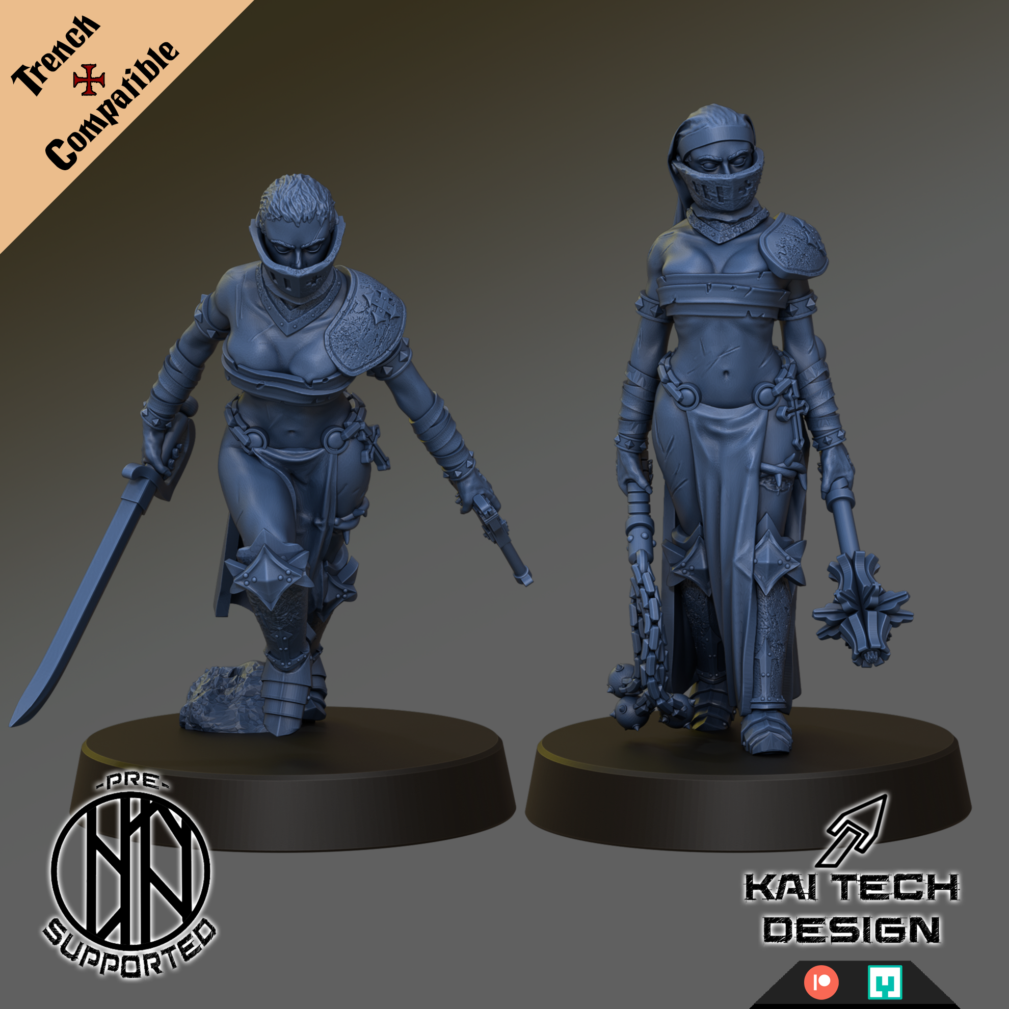 Pilgrims - Stigmatic Nun - Trench Crusade STL file - Image 4